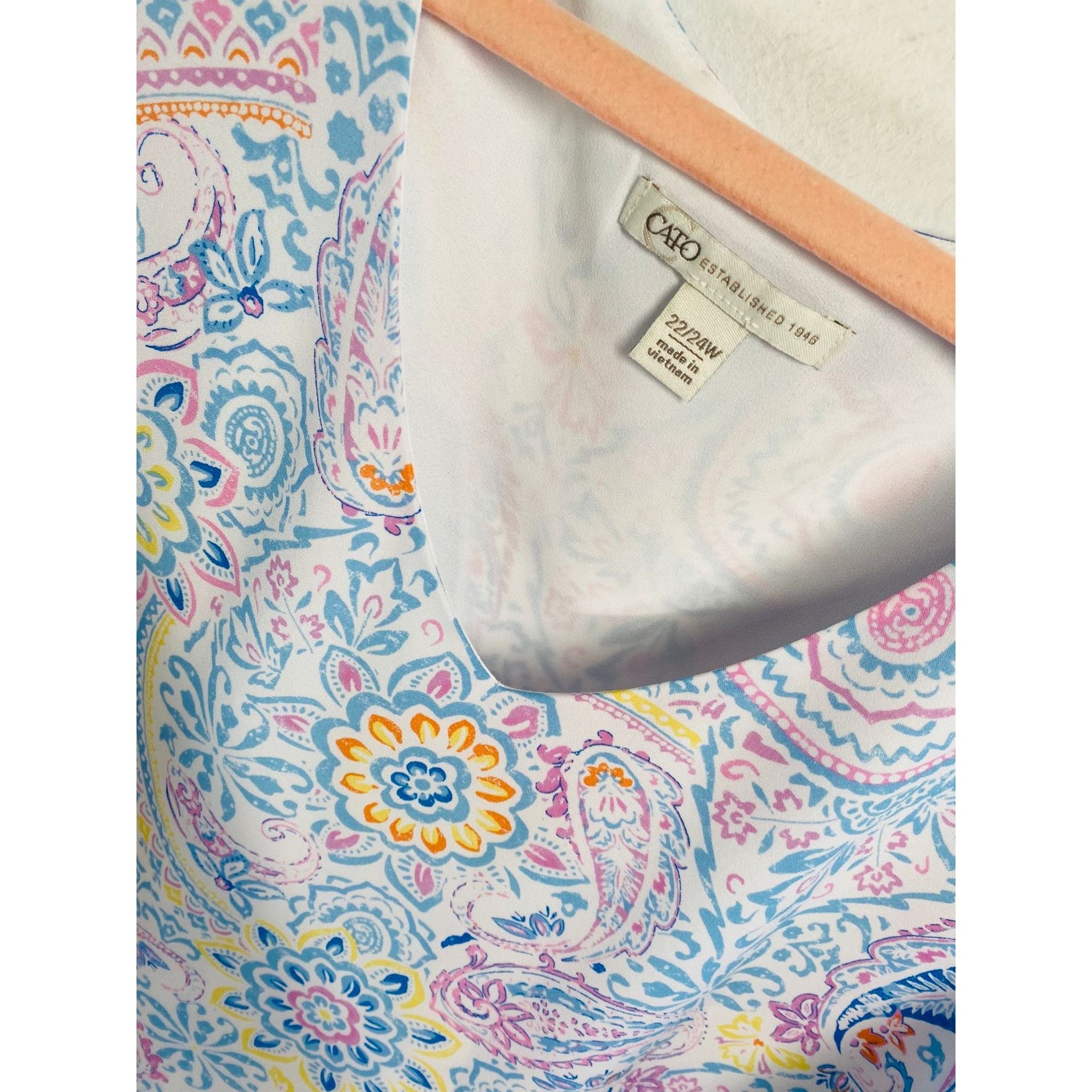 Other Cato Womens Plus Size Floral Paisley Sleeveless Blouse 22/24 Size XXL / US 16-18 / IT 52-54 - 2 Thumbnail