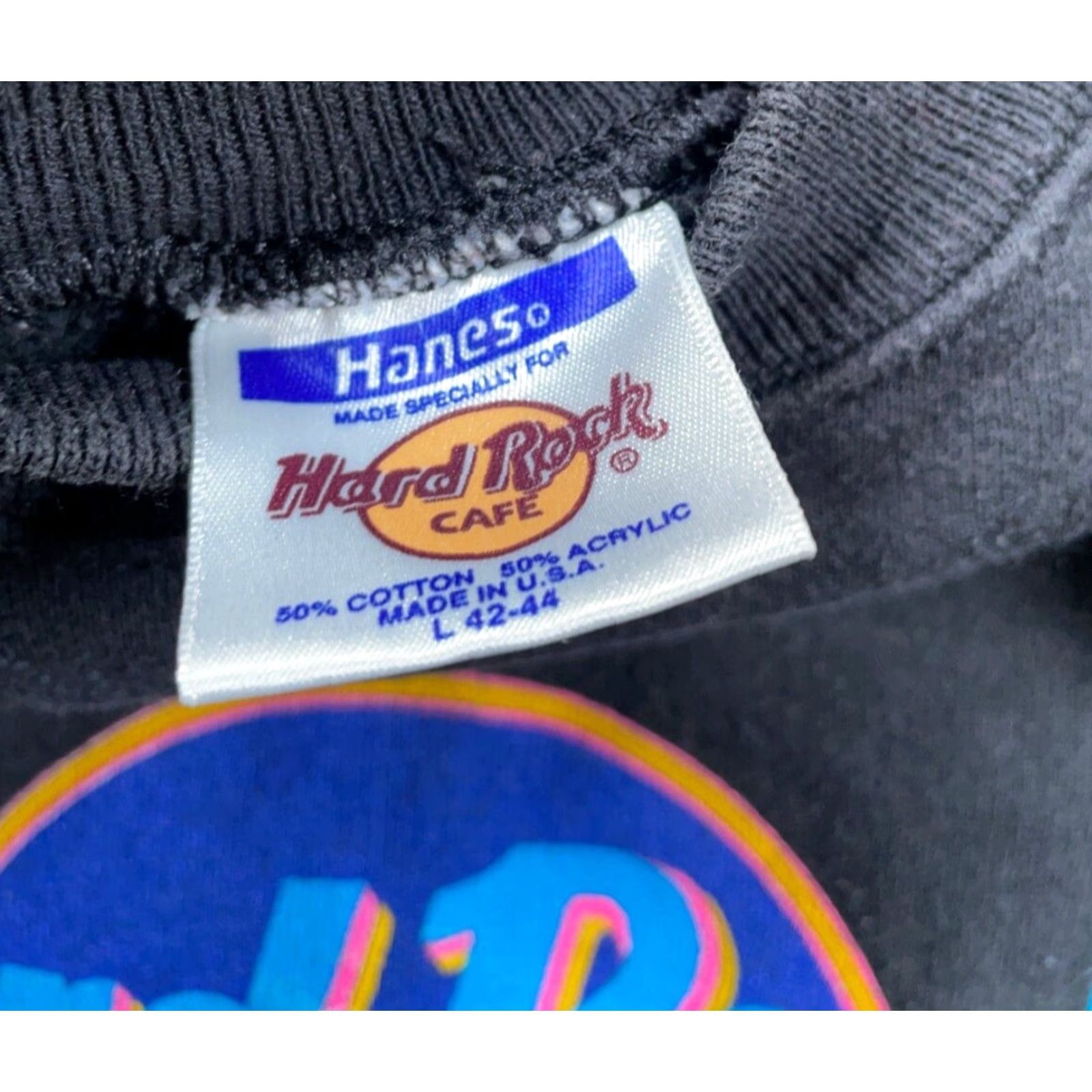 Hard Rock Cafe VTG Hard Rock Cafe Chicago Sweatshirt Adult Large Black 50/50 USA Made Raglan Size US L / EU 52-54 / 3 - 4 Thumbnail