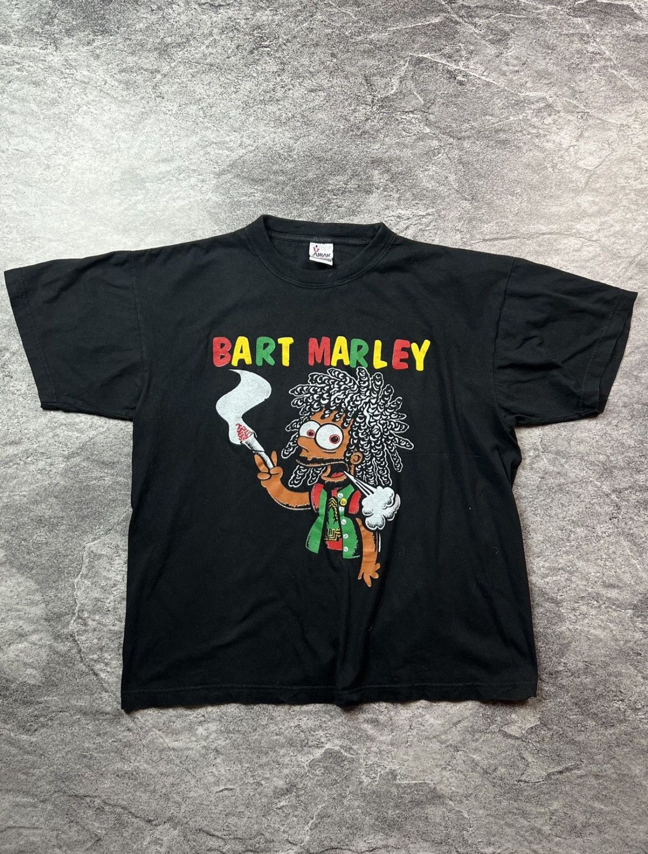 Vintage Vintage Bob Marley Bart Simpsons Rasta 420 humor tee shirt ...