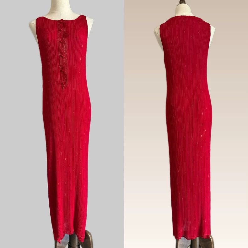 Issey Miyake Issey Miyake Red double-layer chiffon structure mainline d Size M / US 6-8 / IT 42-44 - 3 Thumbnail