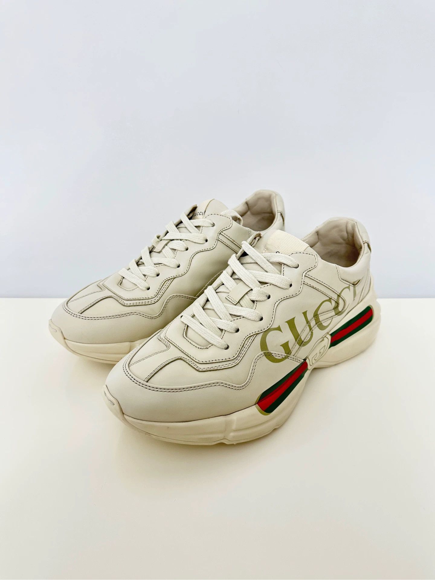 Gucci Gucci Rhyton dad shoe men's ivory white Size US 9 / EU 42 - 1 Thumbnail