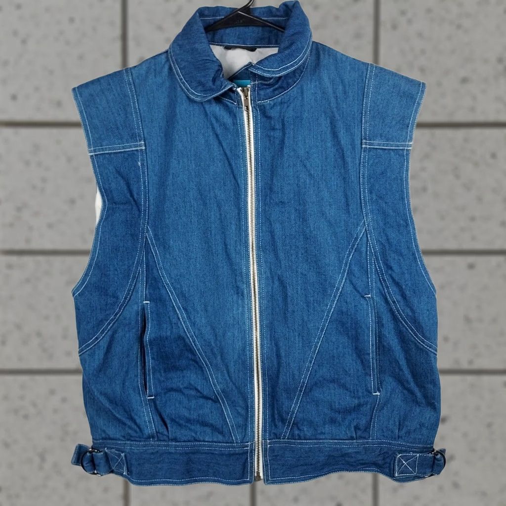 RESOLUTE VINTAGE Resolute Bay Denim Vest Men's L Blue Zip Up Cotton Vest Denim Vest Men L Blue Zip Up Cotton Vintage 90s? Size US L / EU 52-54 / 3 - 1 Thumbnail