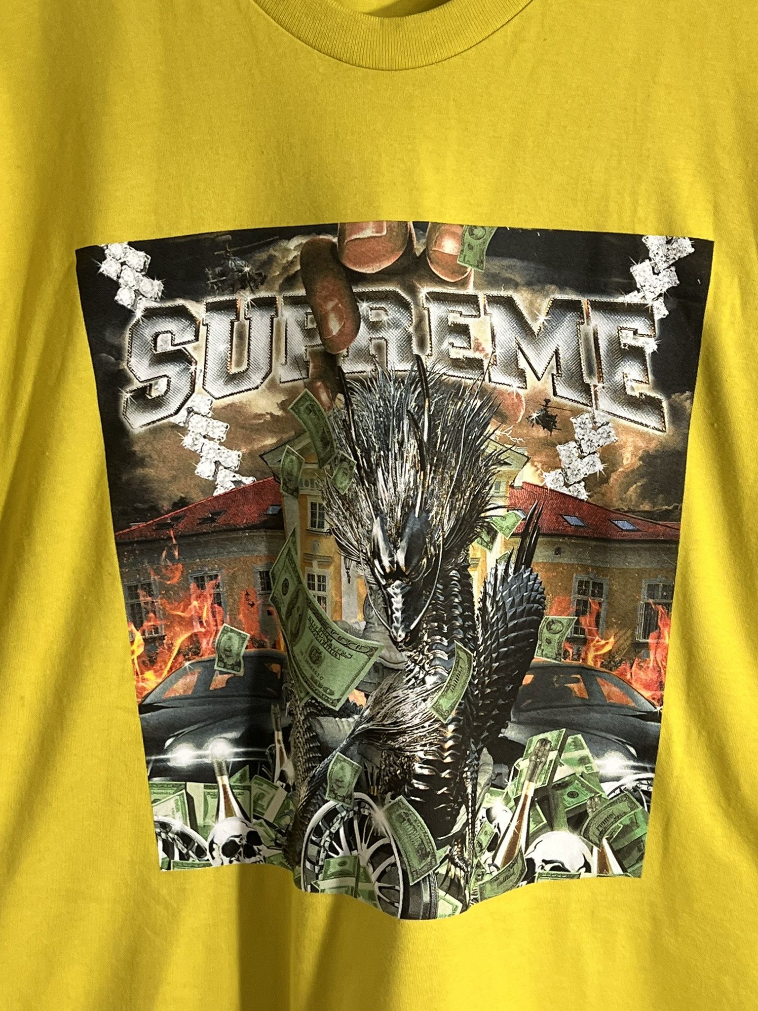 Supreme SUPREME Dragon Tee Short Sleeve Shirt Yellow XL SS20 Size US XL / EU 56 / 4 - 2 Thumbnail