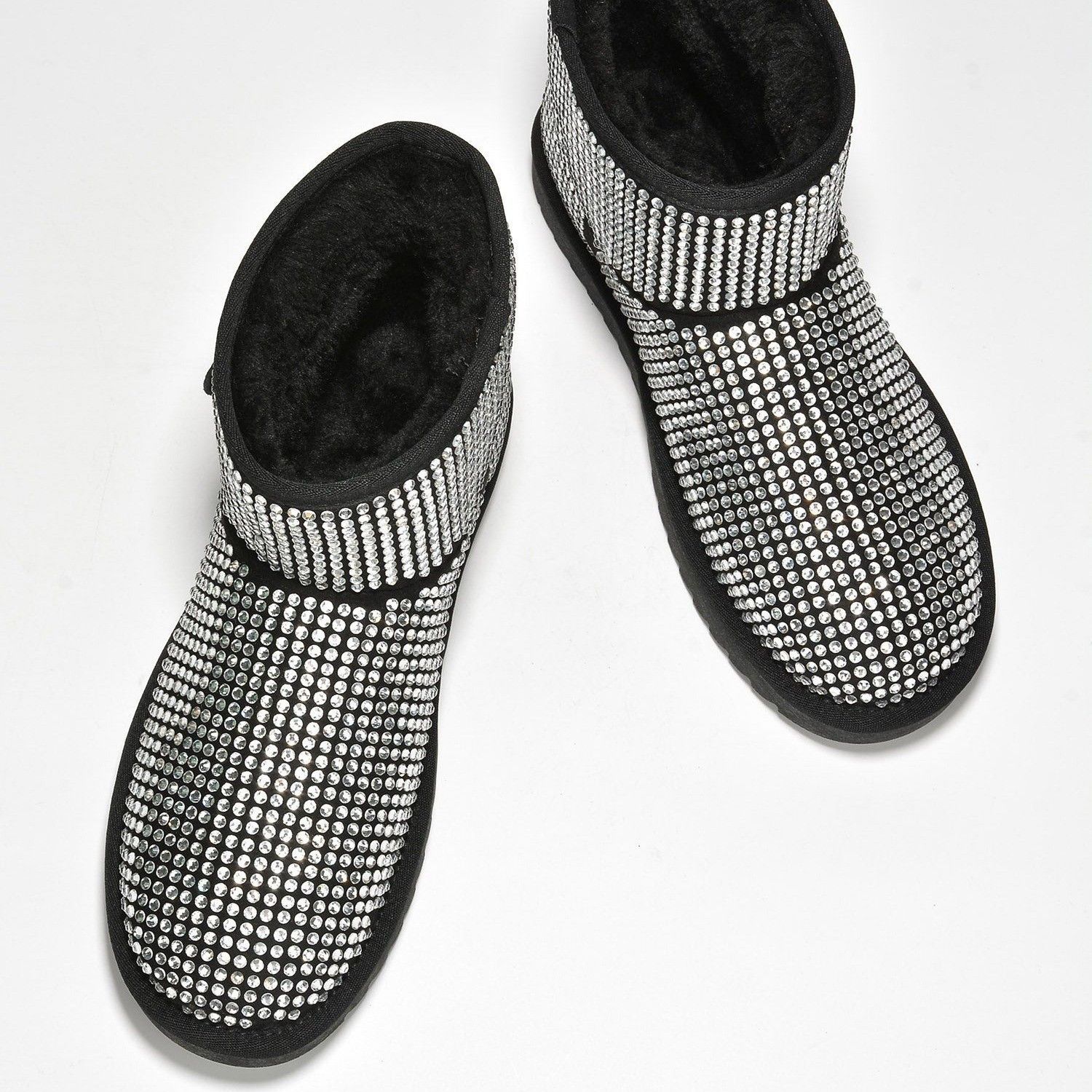 Other Twinkle Faux Fur Lined Slip On Winter Ankle Boots Black Irid Size US 8 / IT 38 - 2 Thumbnail
