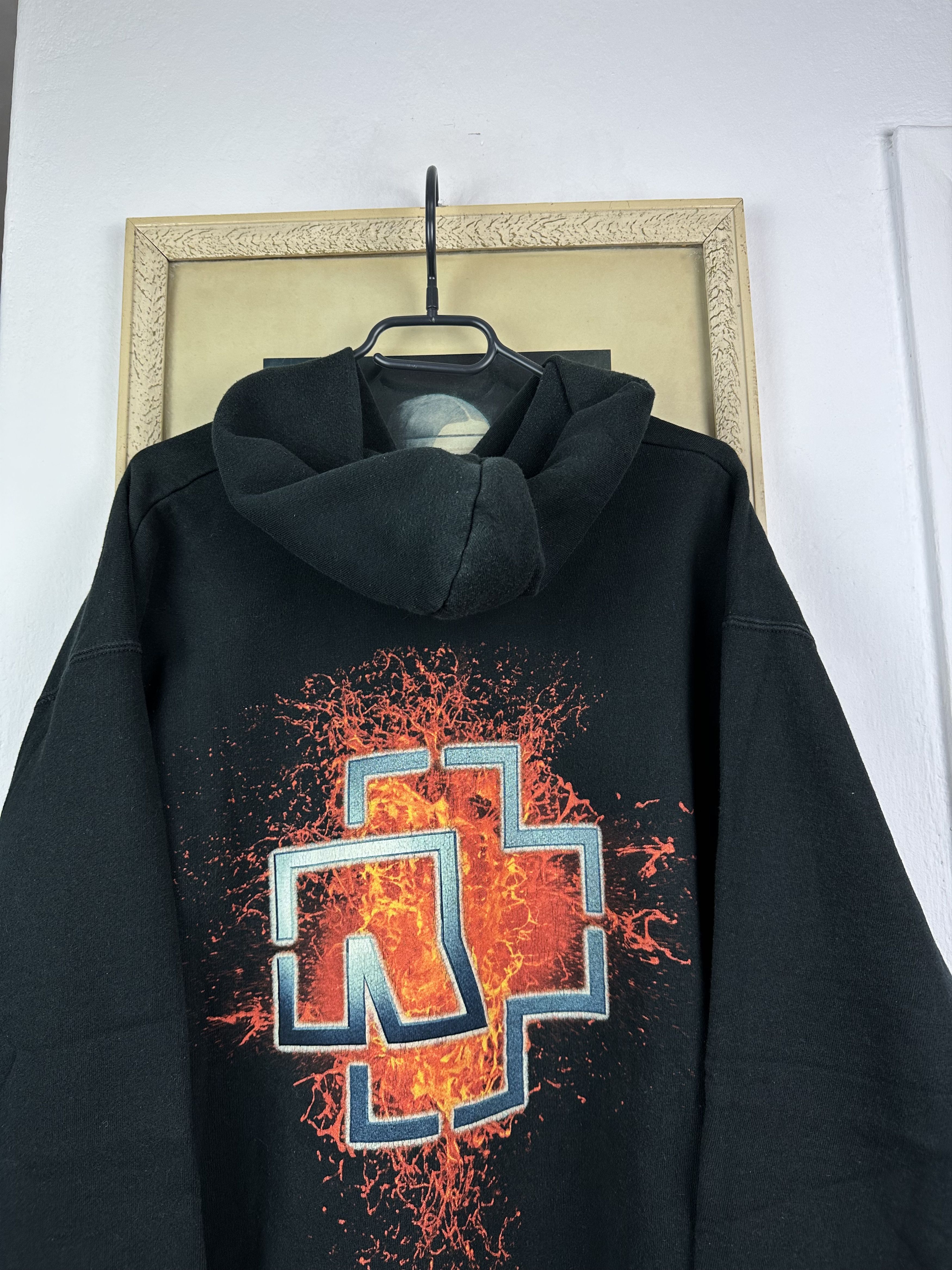 Band Tees × Vintage Vintage 2000's Rammstein Big Logo Hoodie Fire Rare Jacket Size US XL / EU 56 / 4 - 2 Thumbnail