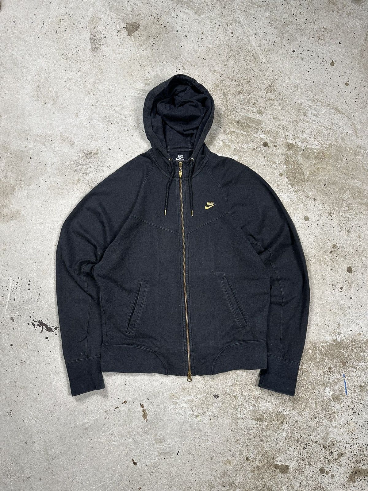 Nike × Vintage Vintage y2k Nike Black Leopard Skin Hoodie Swoosh Zip Size US S / EU 44-46 / 1 - 1 Thumbnail