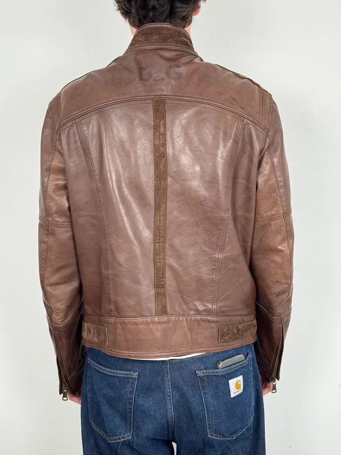 Dolce & Gabbana SS2005 Dolce & Gabbana Brown Hybrid Leather Premium Jacket Size US L / EU 52-54 / 3 - 3 Thumbnail
