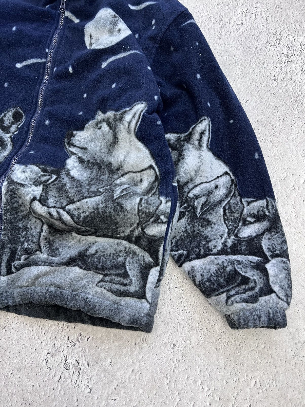 Japanese Brand × Vintage Vintage Woolf animal Oversized Fleece Y2K jacket hoodie Size US M / EU 48-50 / 2 - 5 Thumbnail
