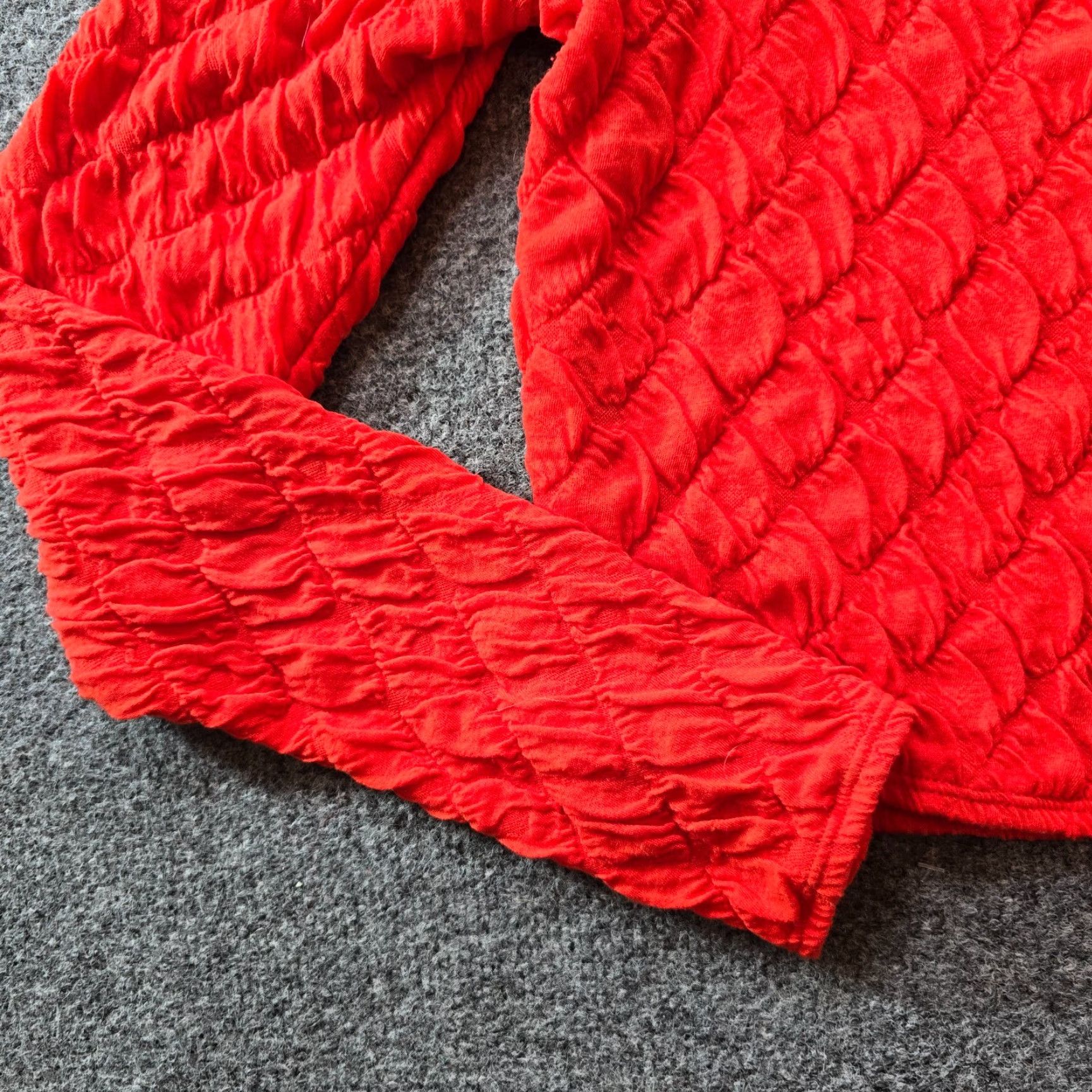 Vintage Maeve Anthropologie Top Women Medium Orange Quilted Crop Square Neck Boho Casual Blouse Shirt Knit Polyester Fall 2024 Womens Size M / US 6-8 / IT 42-44 - 3 Thumbnail