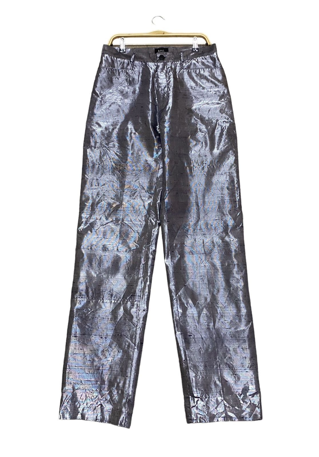 Vintage Brand A.P.C 100% Silk Metallic Pants 1990s