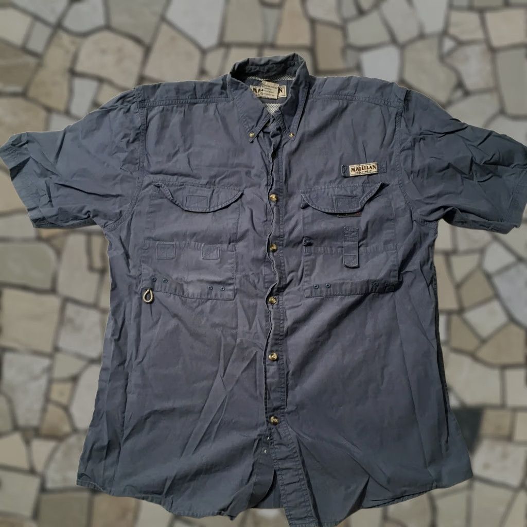 Vintage Magellan Shirt Men M Blue Short Sleeve Button-Up Camp Outdoors Fishing Size US M / EU 48-50 / 2 - 1 Thumbnail