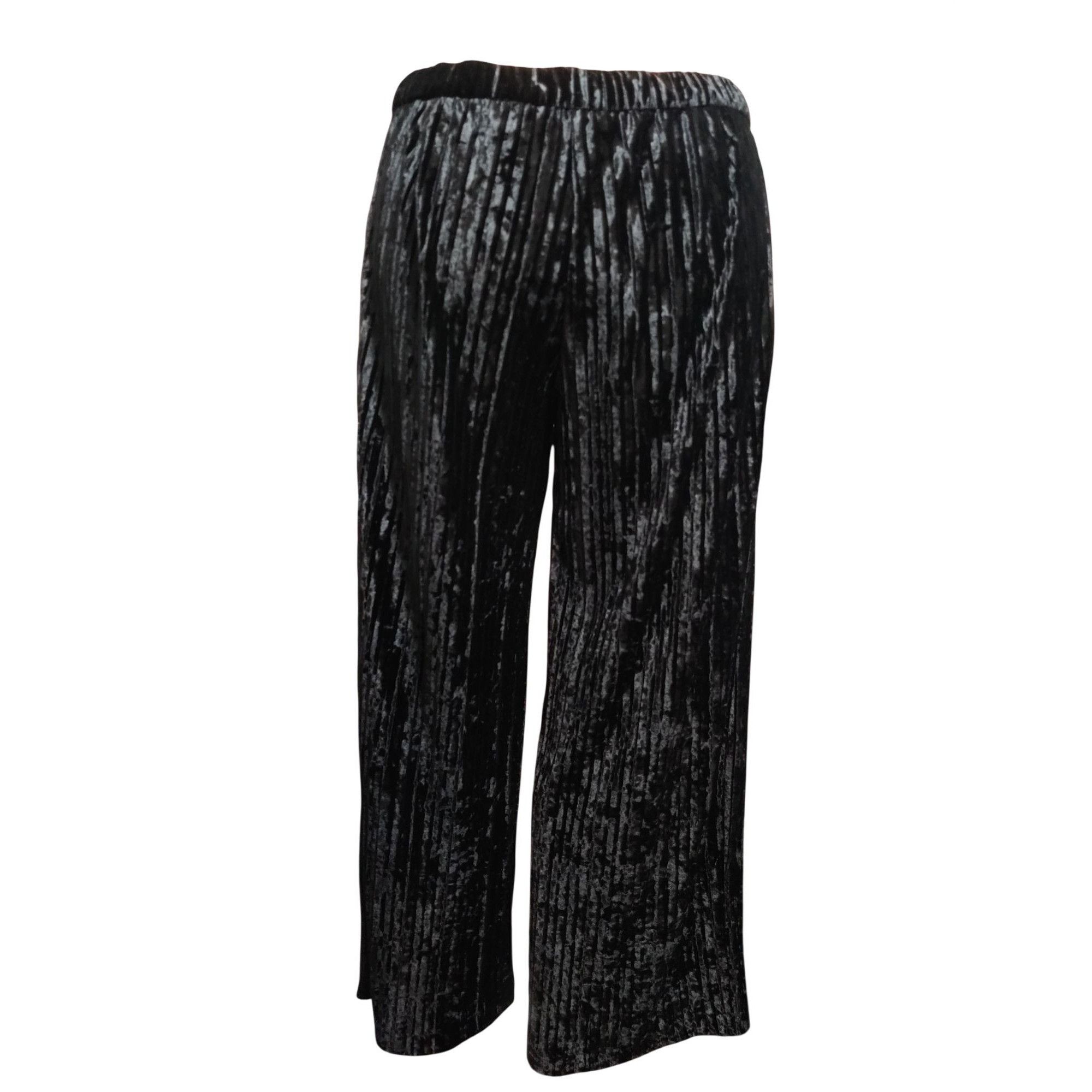 Other H by Halston XLP Petite Womens Pants Black Velour Pleated Wi Size 36" / US 14 / IT 50 - 11 Thumbnail