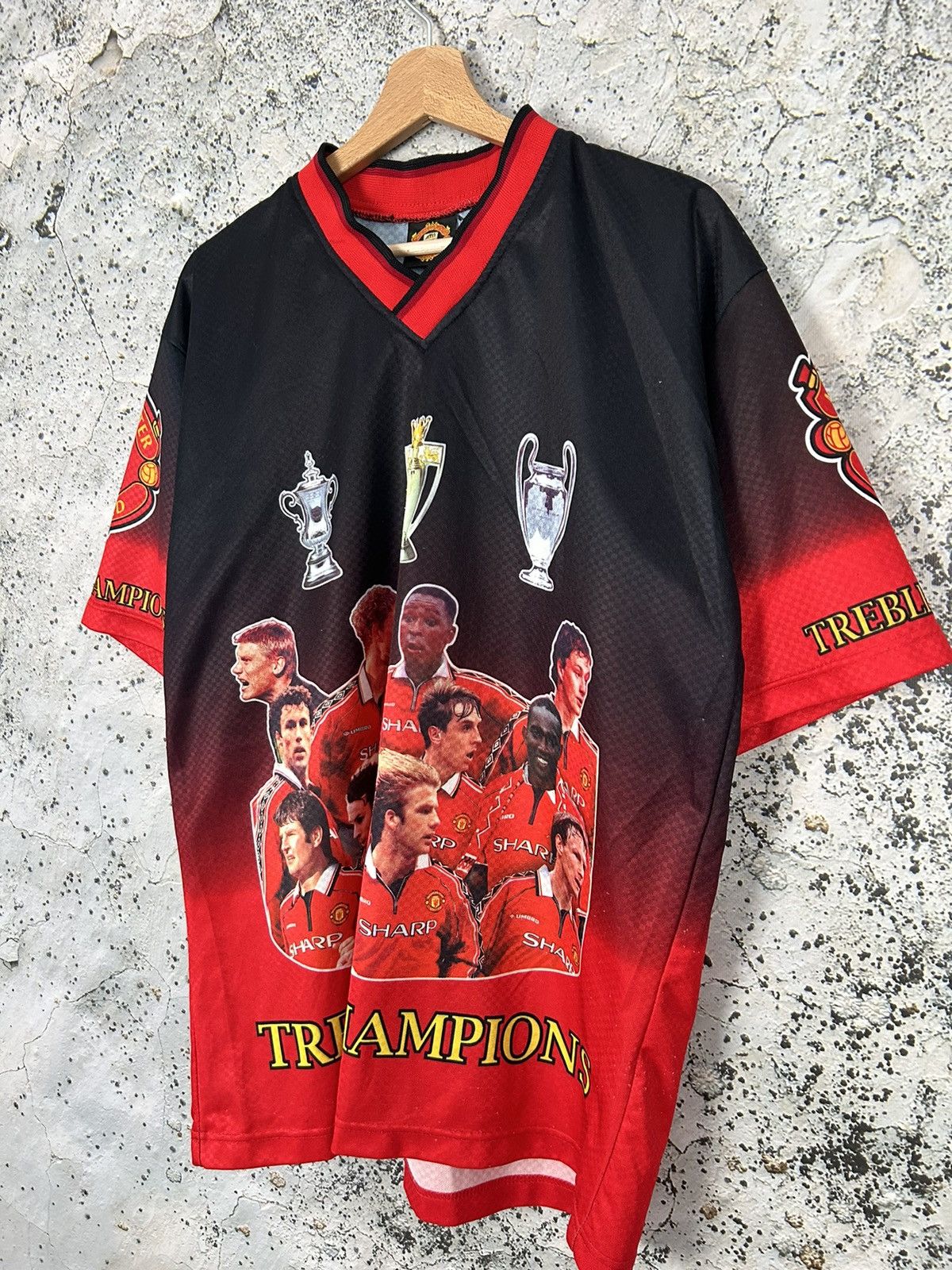 Vintage Vintage Manchester United 90s Treble Champions Rare Size US L / EU 52-54 / 3 - 2 Thumbnail
