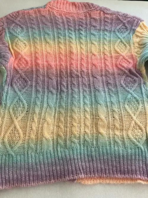 Japanese Brand Long Sleeve Shirts Women Rainbow Striped Size ONE SIZE - 3 Thumbnail