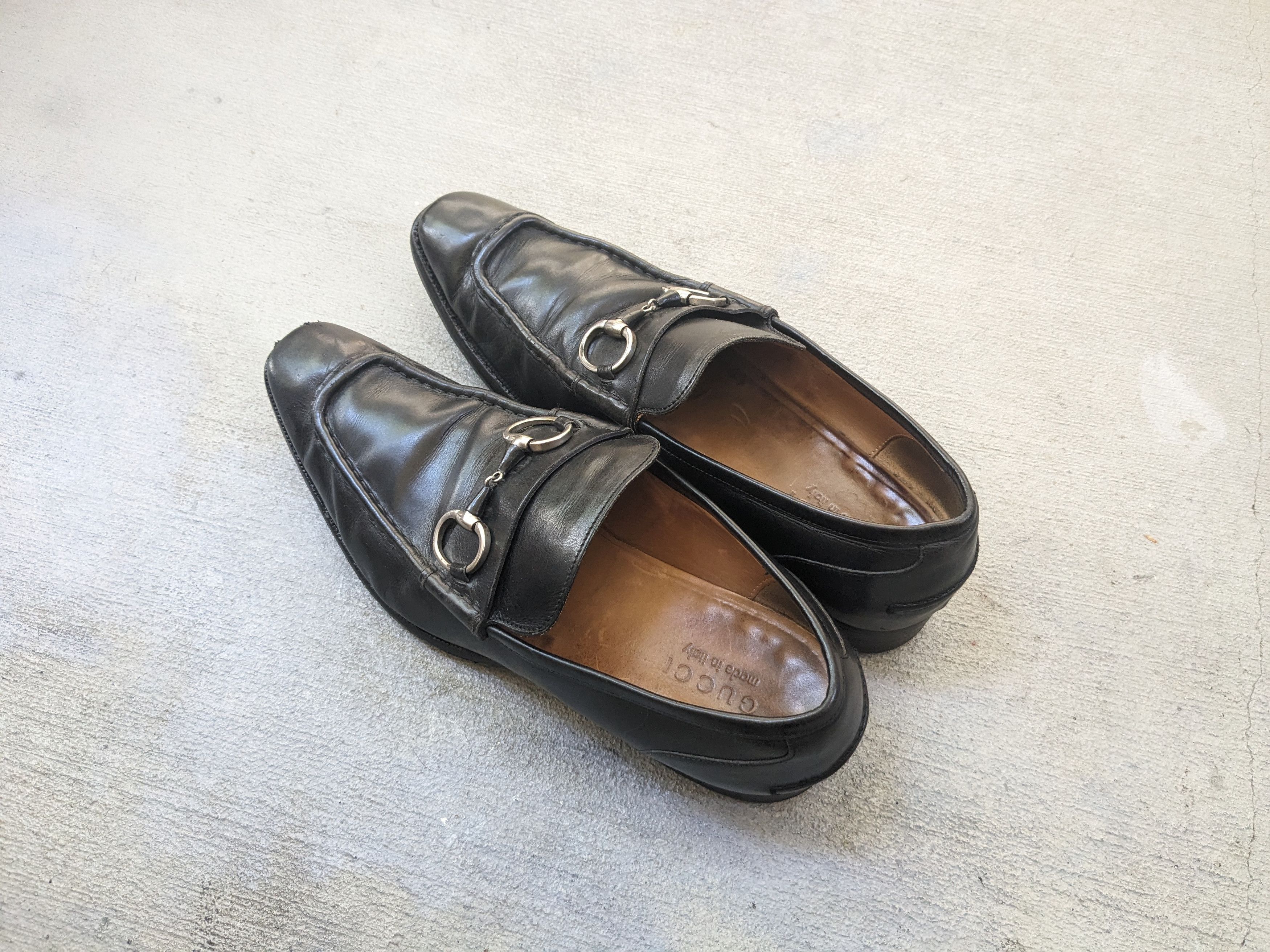 Gucci × Vintage Gucci Horsebit Loafers Black 10 Slip Ons Buckle Size US 10 / EU 43 - 14 Thumbnail