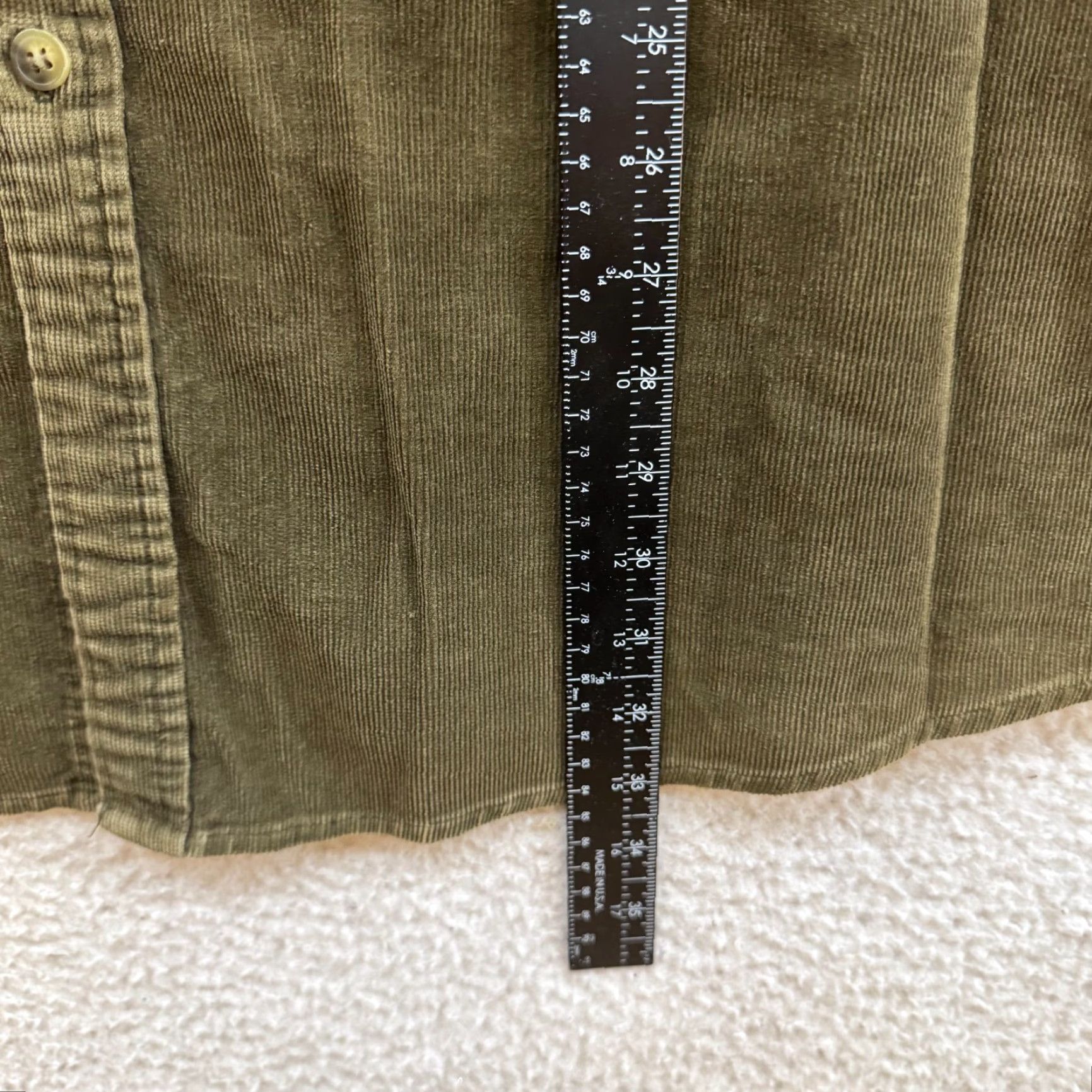 Olive VINTAGE Corduroy Button Up Shirt 2XL XXLT Olive Green Khaki Collared Long Sleeve Mens Size US XXL / EU 58 / 5 - 6 Thumbnail