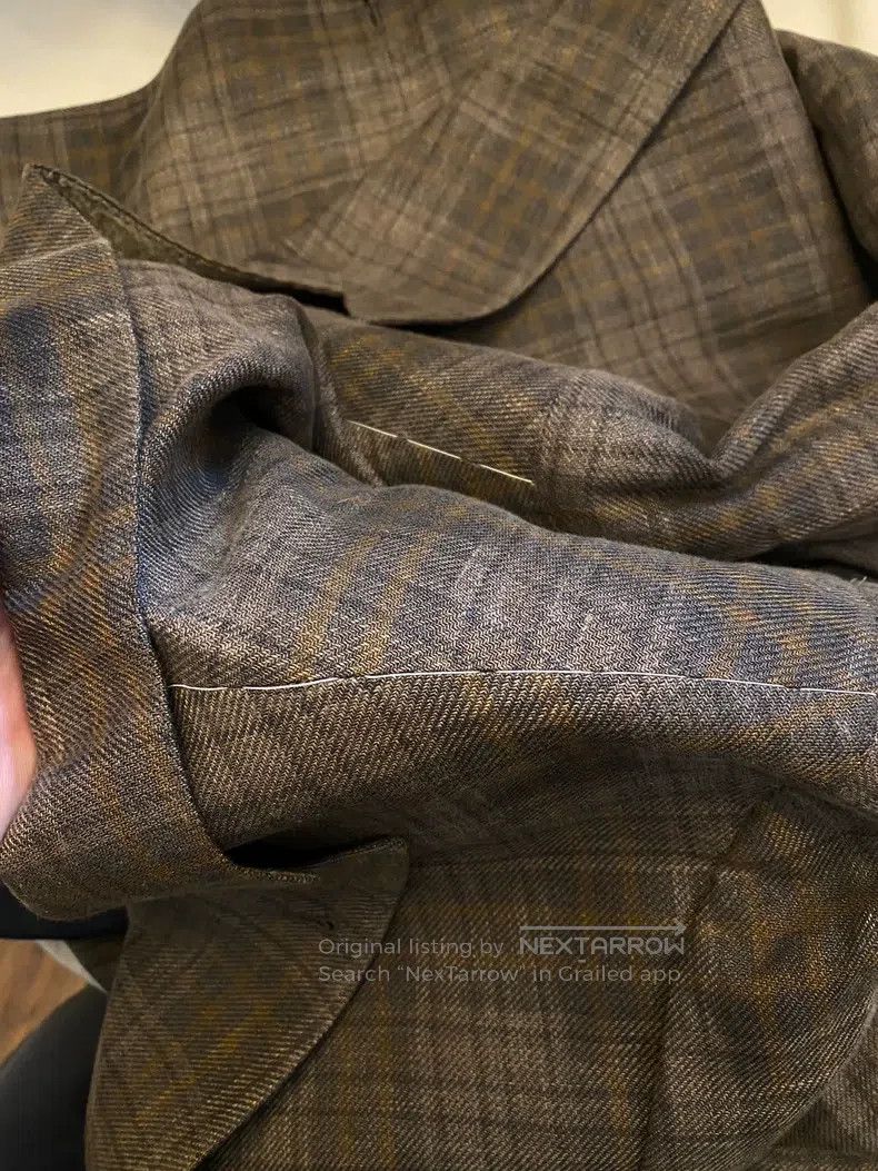 Brunello Cucinelli Brunello Cucinelli Double-breasted suit jacket, linen, sil Size 50L - 7 Thumbnail