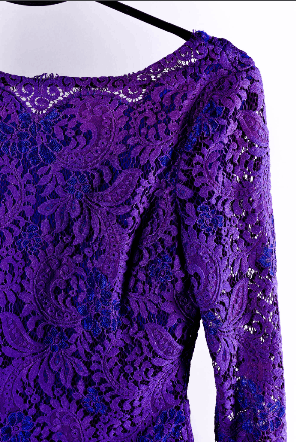 Ted Baker Women's Ted Baker Purple Lace Bodycon Dress Size XS Size XS / US 0-2 / IT 36-38 - 2 Thumbnail