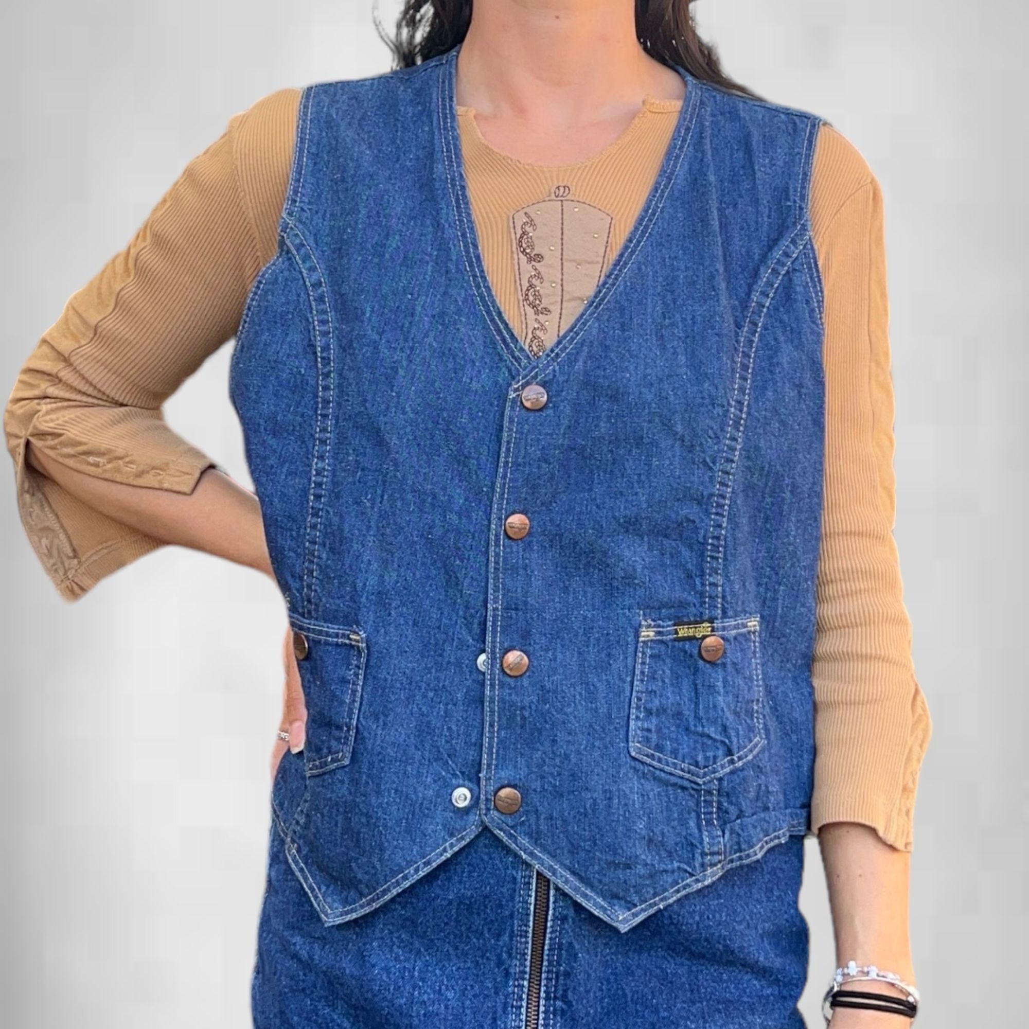Vintage × Wrangler Vintage Western Chic Wrangler Denim Vest Size M / US 6-8 / IT 42-44 - 1 Thumbnail