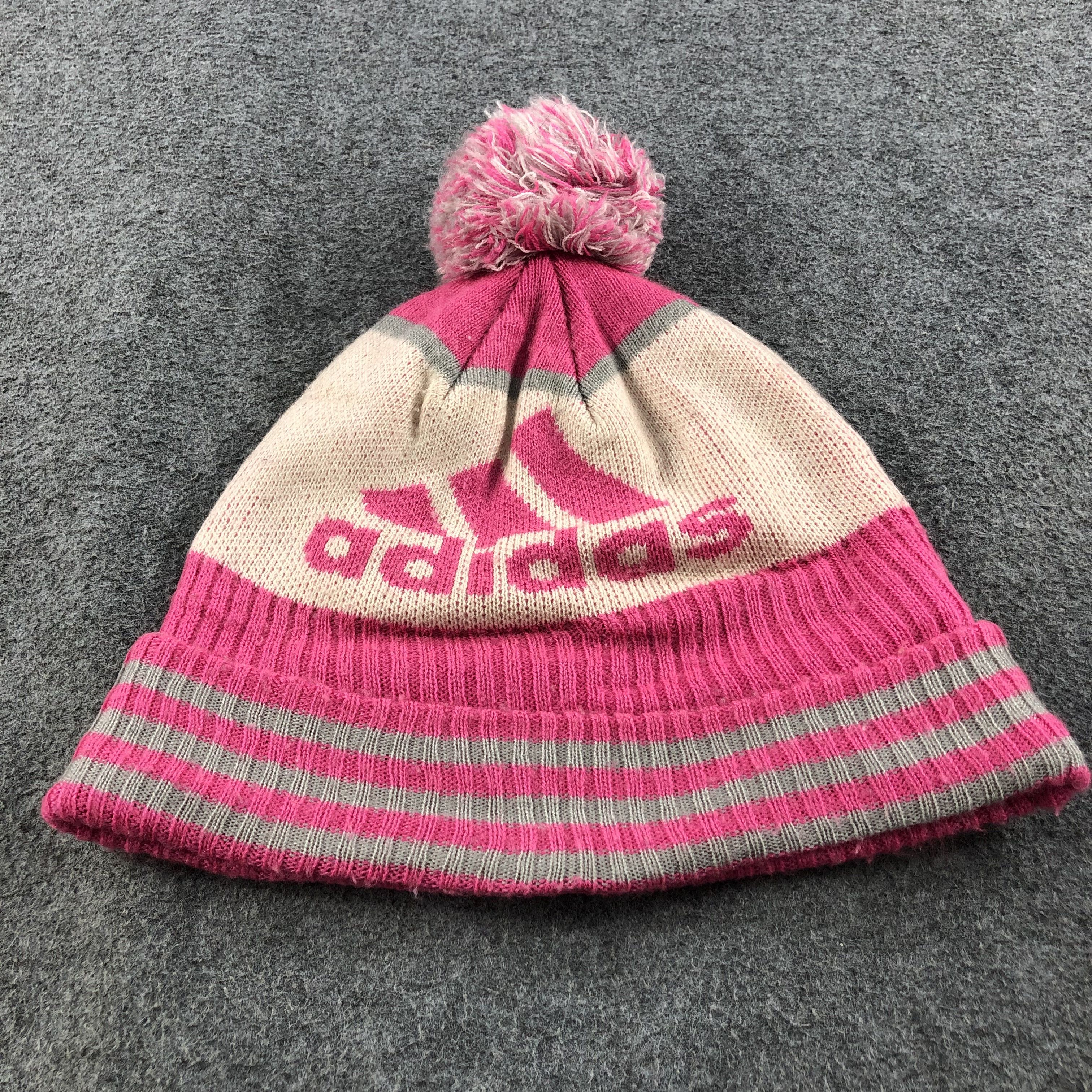 Vintage Adidas Pink Bobble Beanie Snowcap Snow Hat B292 Size ONE SIZE - 4 Thumbnail