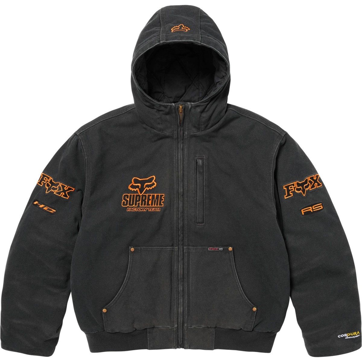 スケートボード Supreme Thrasher Hooded Work Jacket Supreme®/Thrasher® Hooded Work Jacket Neckface Black Size Large In