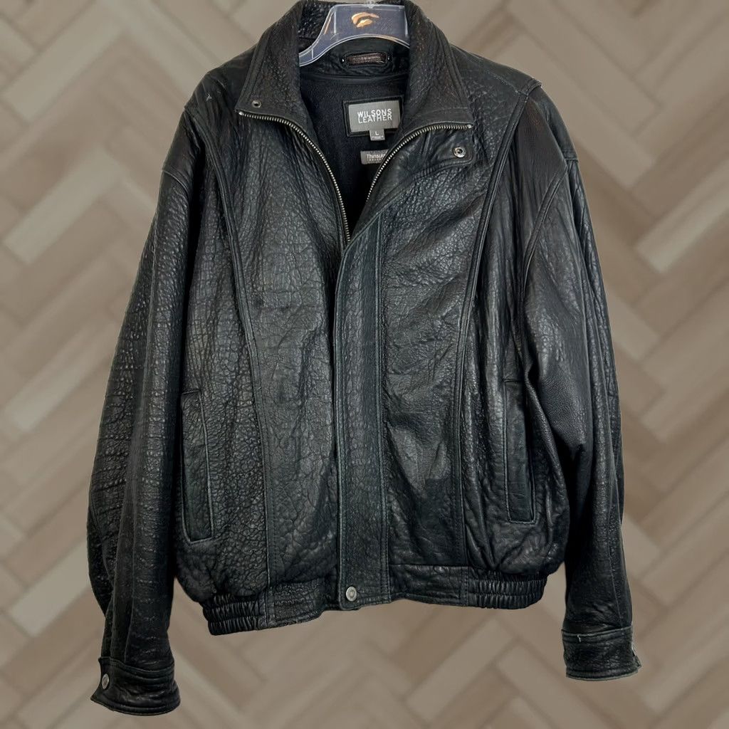 Vintage Vtg Wilsons Leather Bomber Jacket Mens L Leather Biker Style Zip Out Motorcycle Read Size US L / EU 52-54 / 3 - 1 Thumbnail