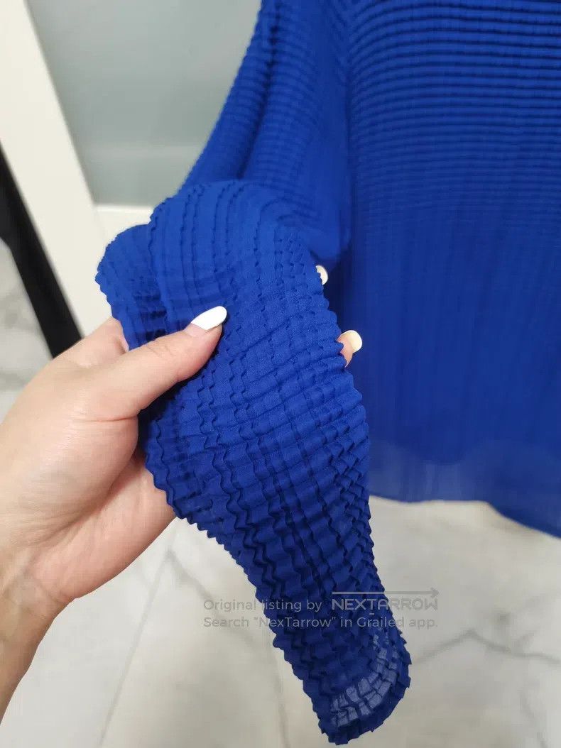 Issey Miyake Issey Miyake Blue Long Sleeve Size M / US 6-8 / IT 42-44 - 2 Thumbnail