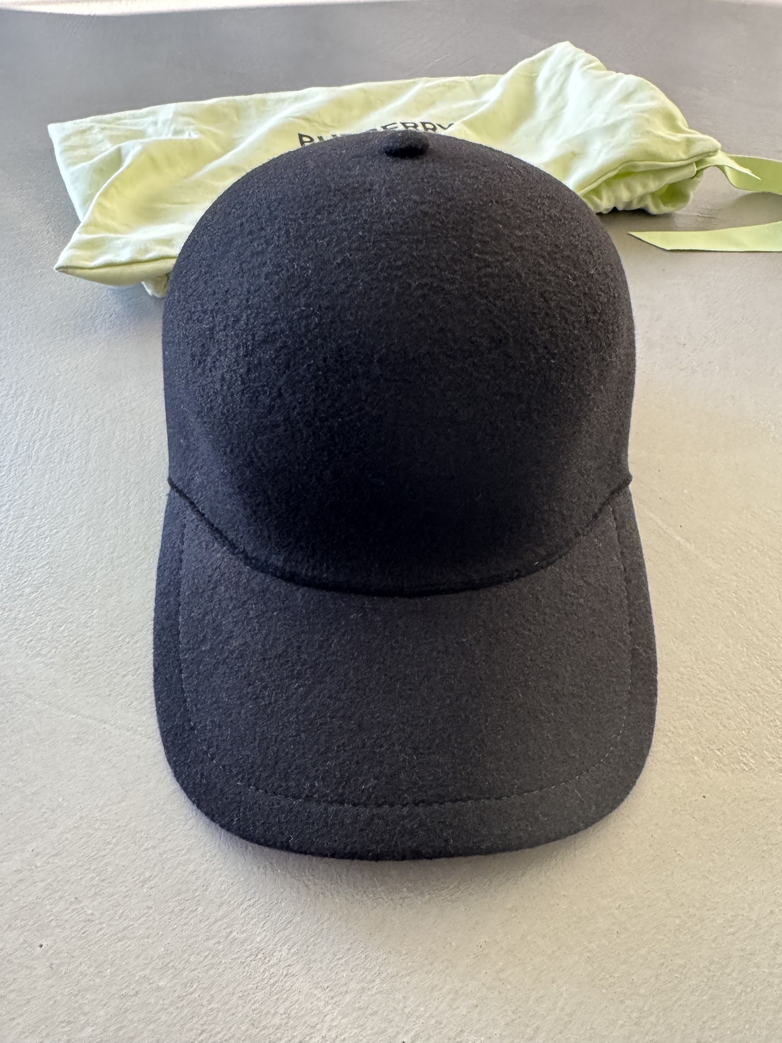 Burberry Burberry Felted Wool Cashmere Baseball Cap, Black, Check Size ONE SIZE - 2 Thumbnail
