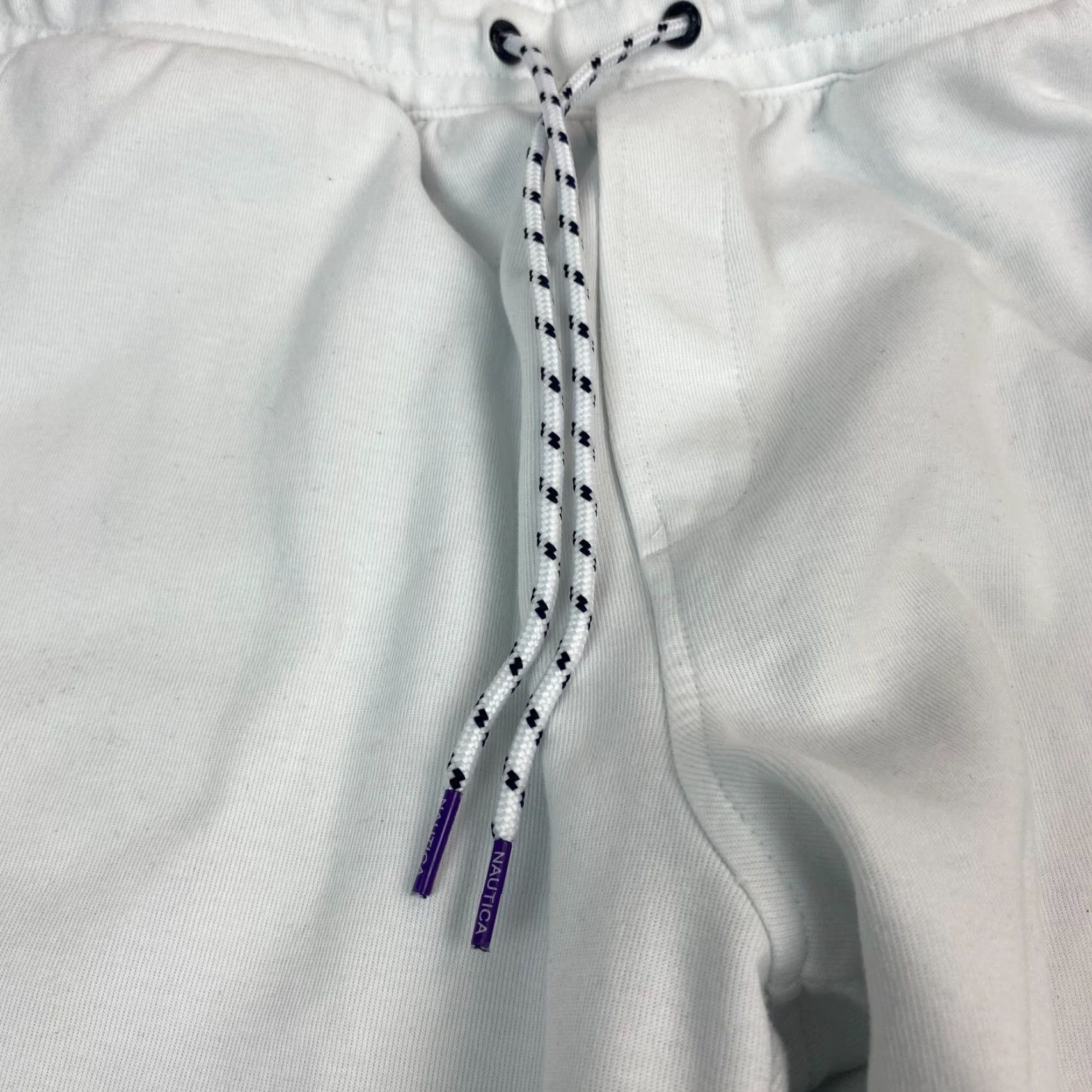 Nautica Nautica Sweatpants White Mens Cropped Size M Competition Classic Logo Graphic Drawstring Tapered Size US 31 - 5 Thumbnail