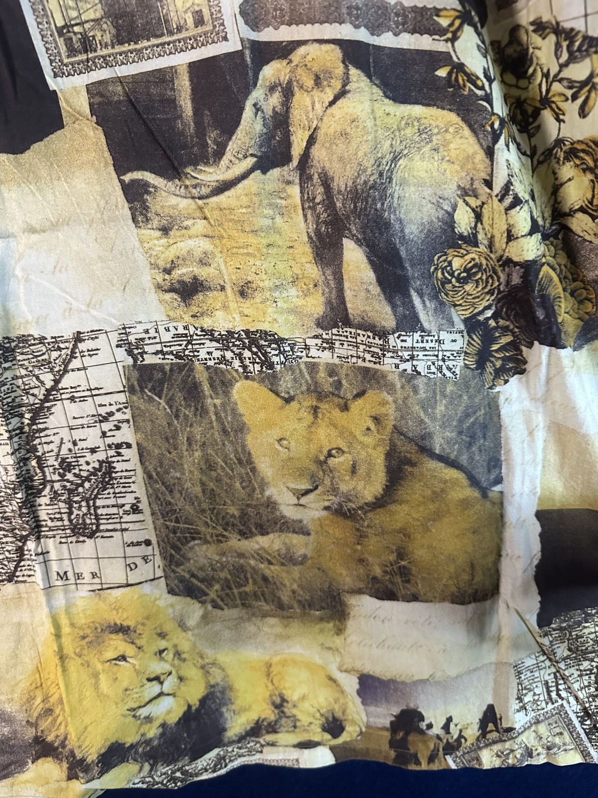 GOA Crazy Rare!!! Vintage 90s Dunlop Safari AOP Shirt GOA style Size US L / EU 52-54 / 3 - 13 Thumbnail