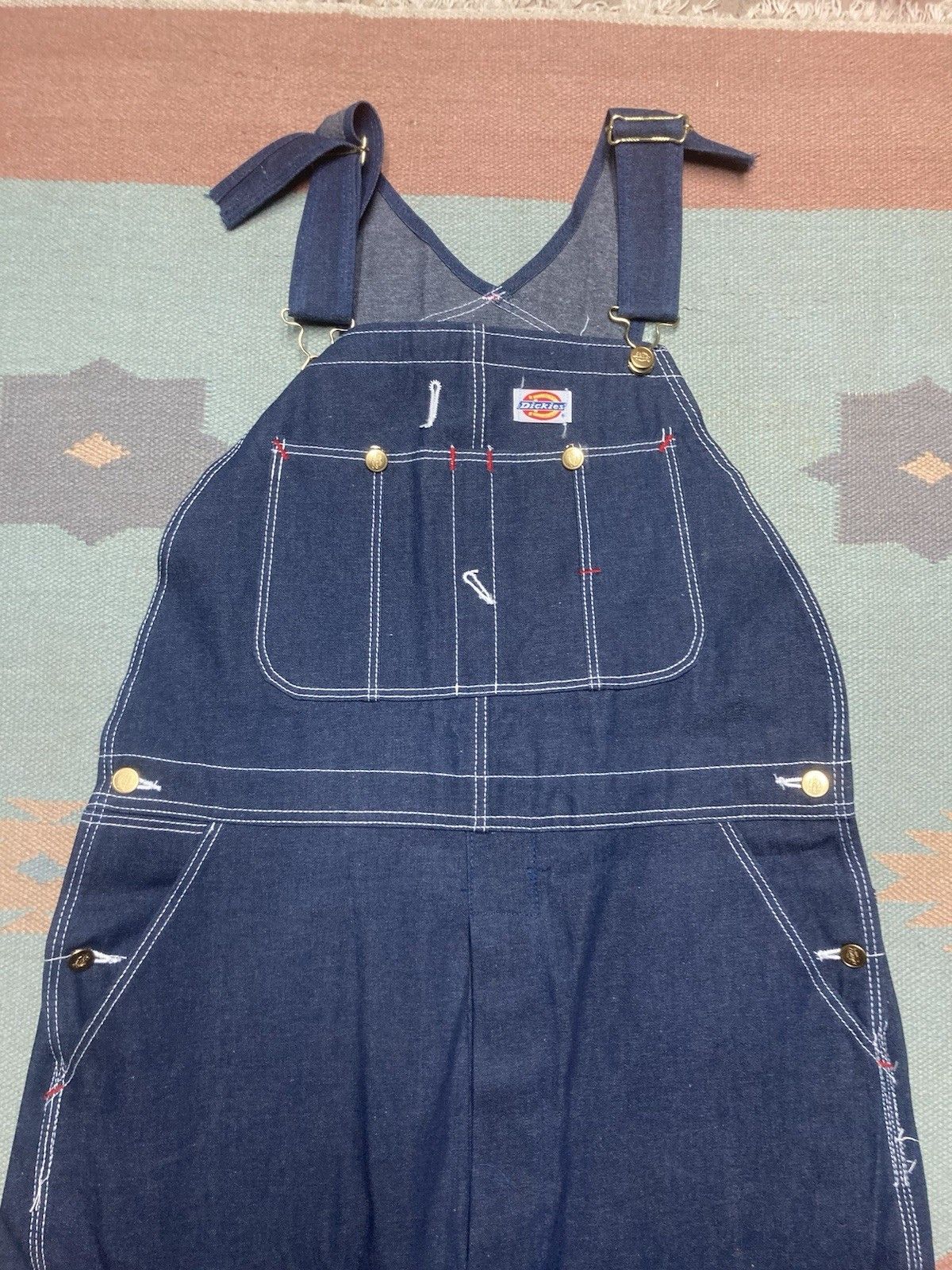 Vintage 80s dickies denim overalls NOS raw denim farm made USA 38x34 Size US 38 / EU 54 - 3 Thumbnail