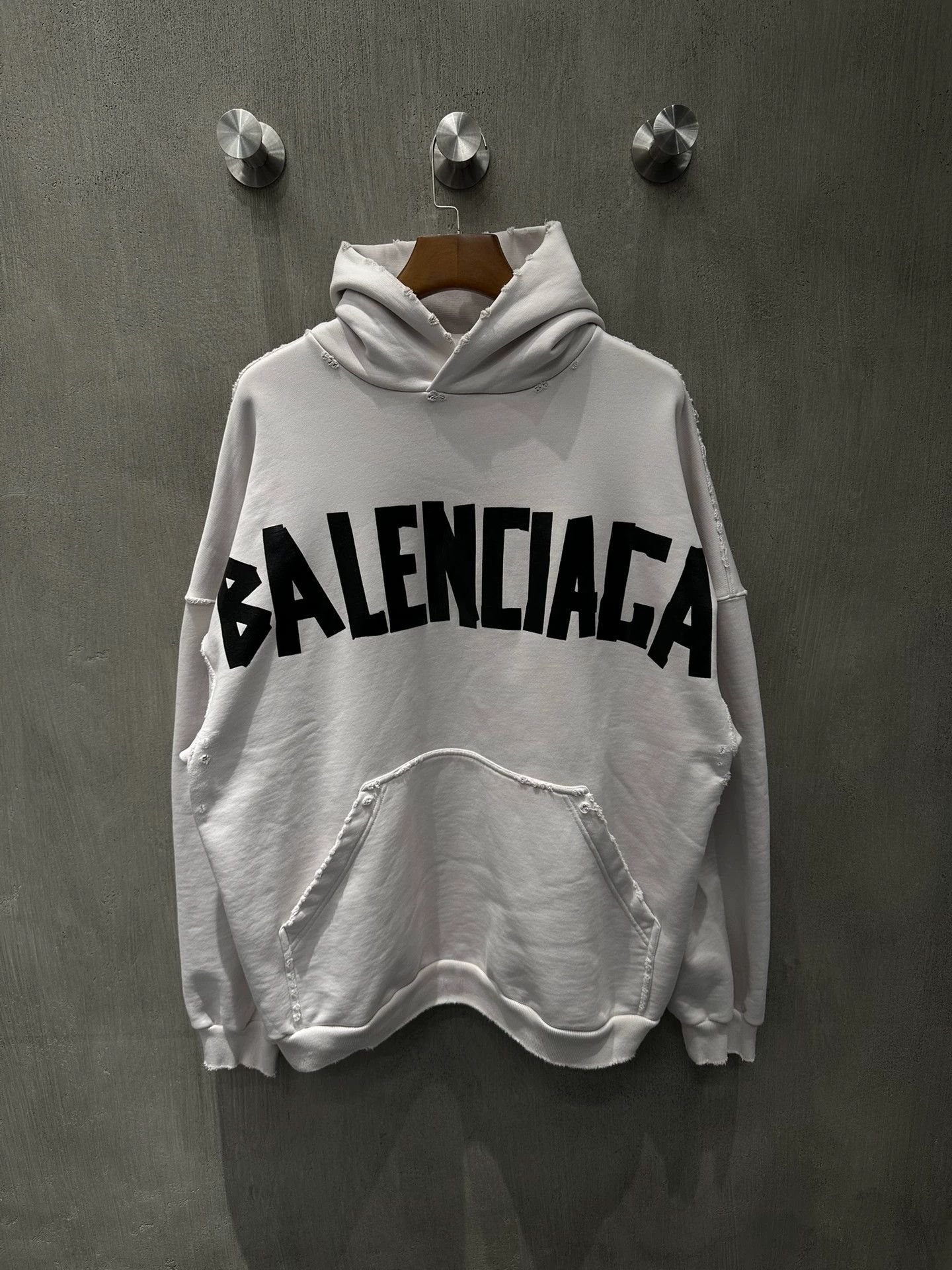 Balenciaga Balenciaga Distressed Tape Hoodie - dmc Size US XS / EU 42 / 0 - 1 Thumbnail