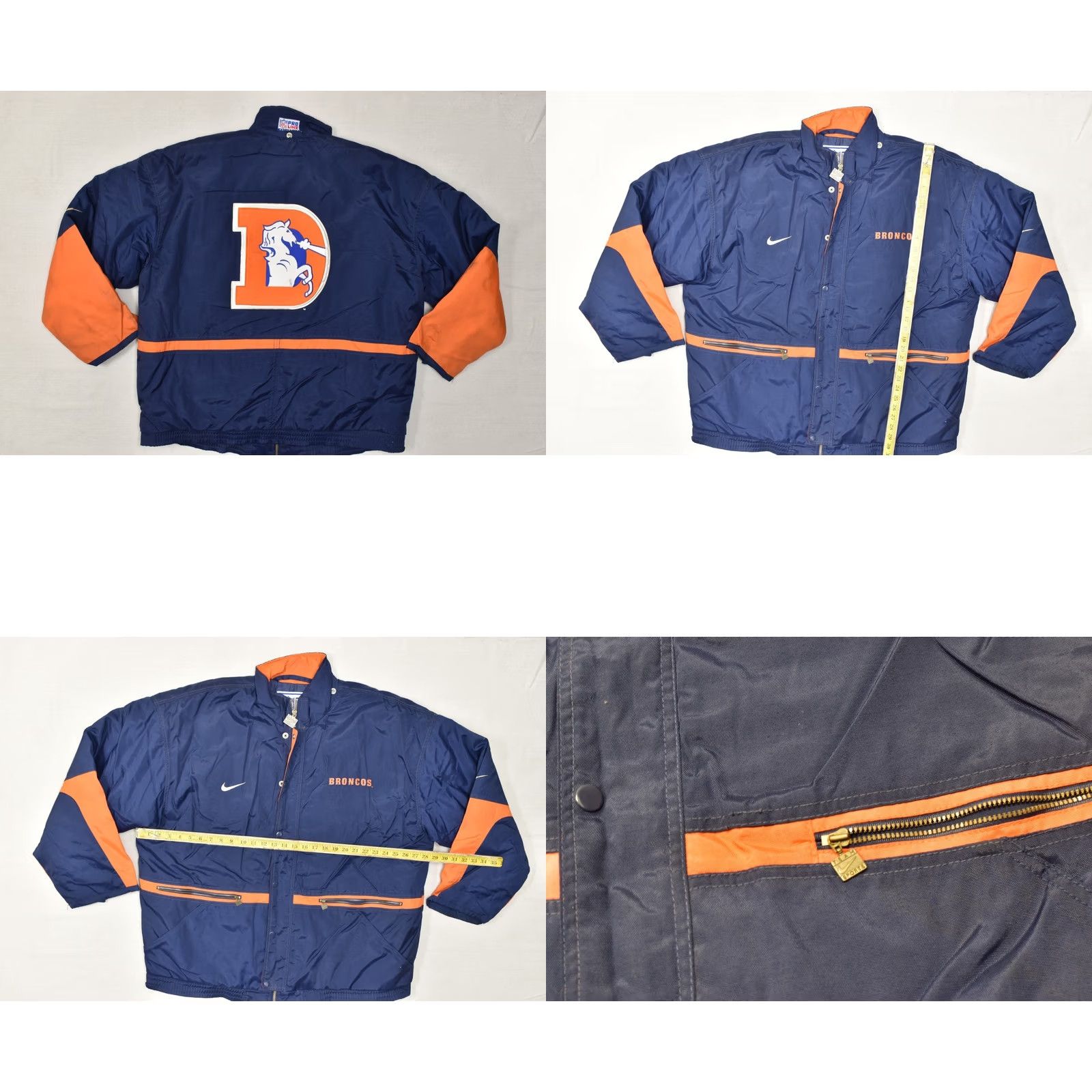 Nike Nike NFL Pro Line Denver Broncos Vintage 90s Puffer Jacket Mens XXL Navy Orange Windbreaker Jacket Winter Fall Spring Casual Size US XXL / EU 58 / 5 - 8 Thumbnail