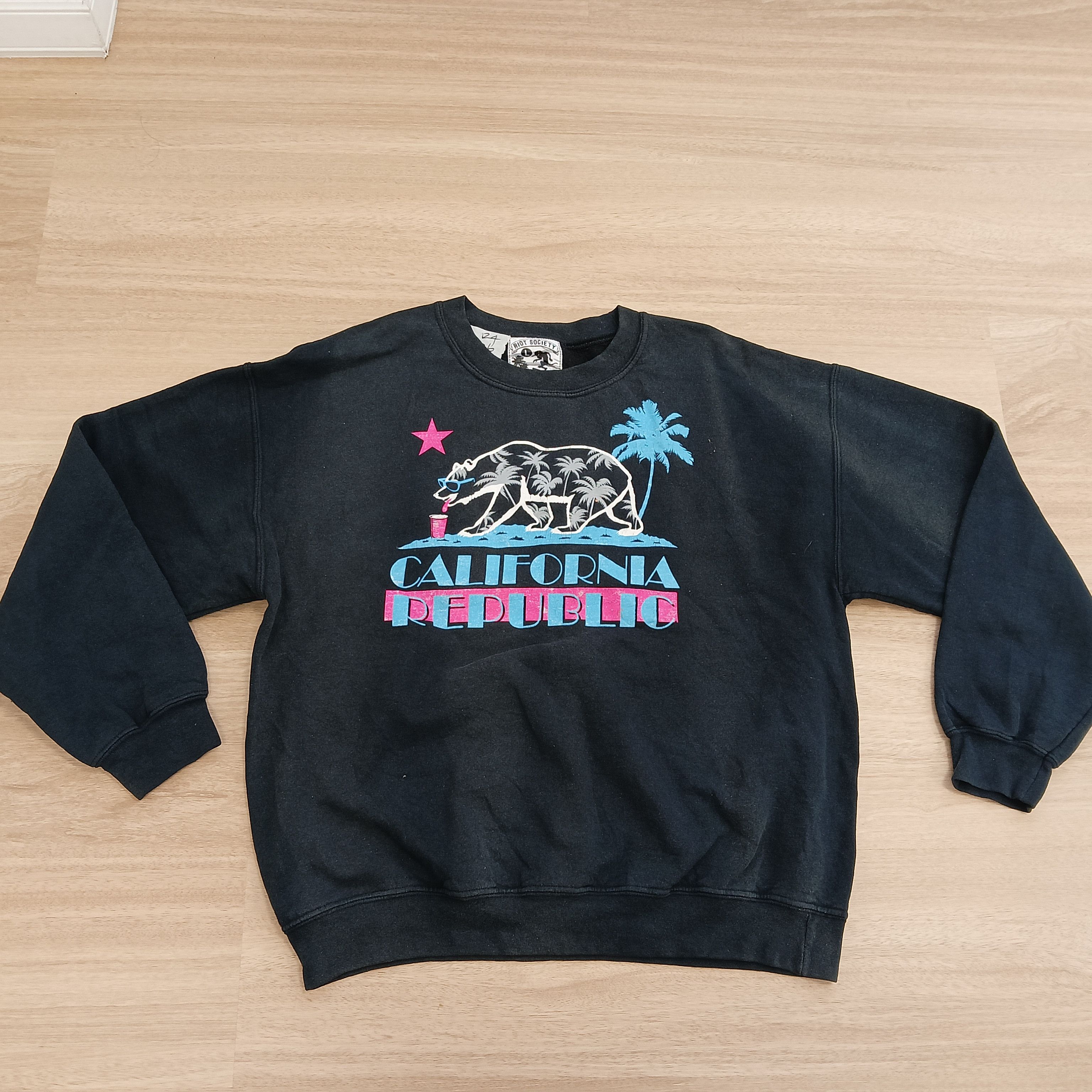 Vintage VINTAGE CALIFORNIA REPUBLIC SWEATSHIRT RIOT SOCIETY XL Size US XL / EU 56 / 4 - 1 Thumbnail