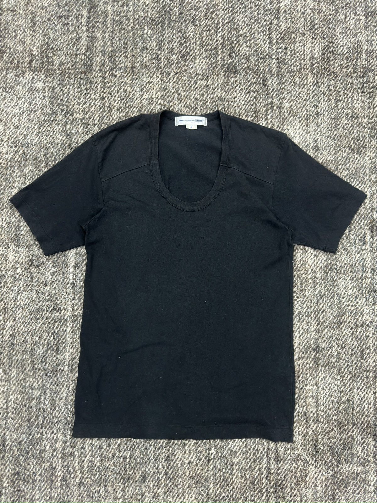 Comme des Garcons × Comme des Garcons Homme × Japanese Brand CDG Plaint Black Tshirt Tee Size US M / EU 48-50 / 2 - 1 Thumbnail