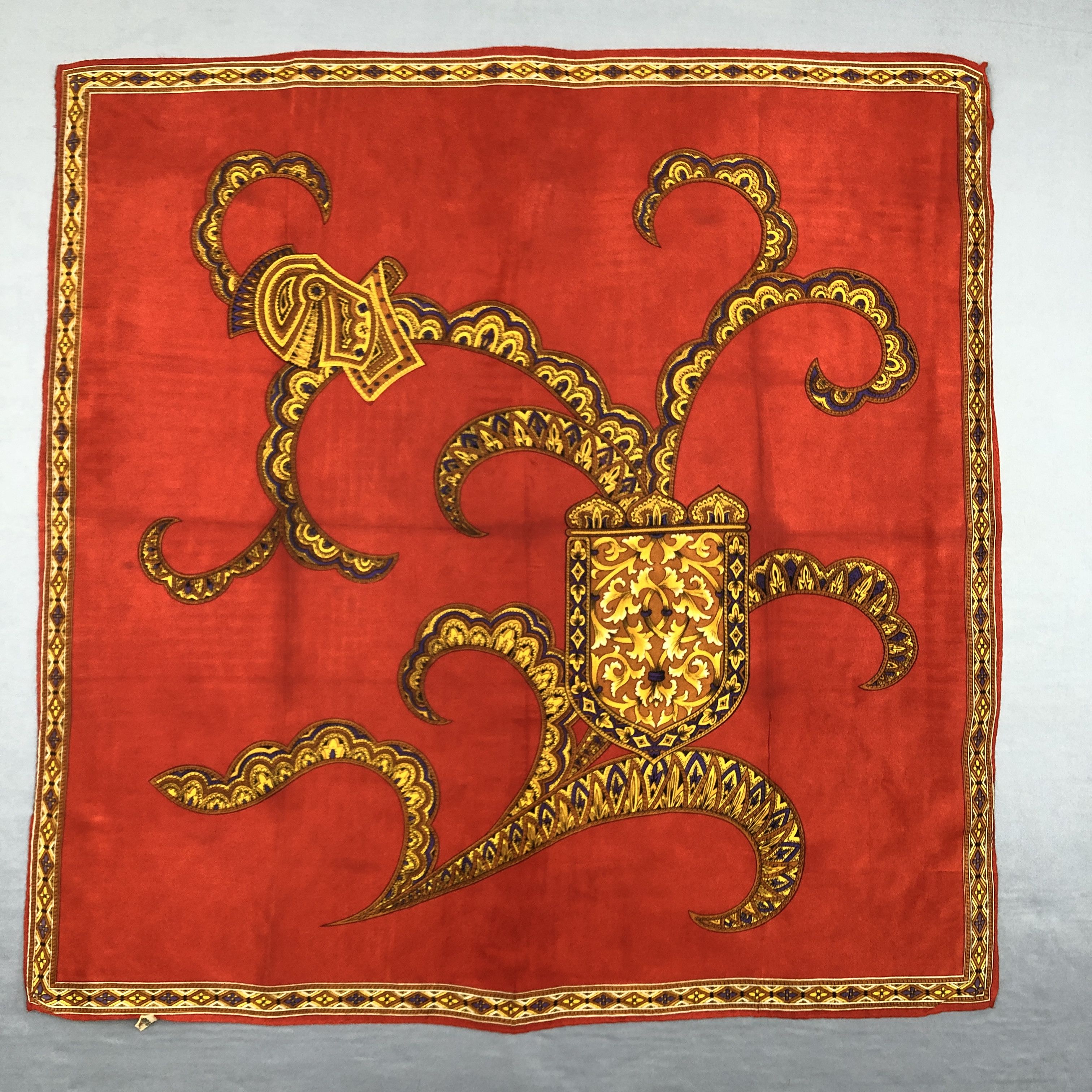 Japanese Brand Vintage Batik Square SILK Scarf Twill Stole Wraps Scarves Size ONE SIZE - 1 Thumbnail