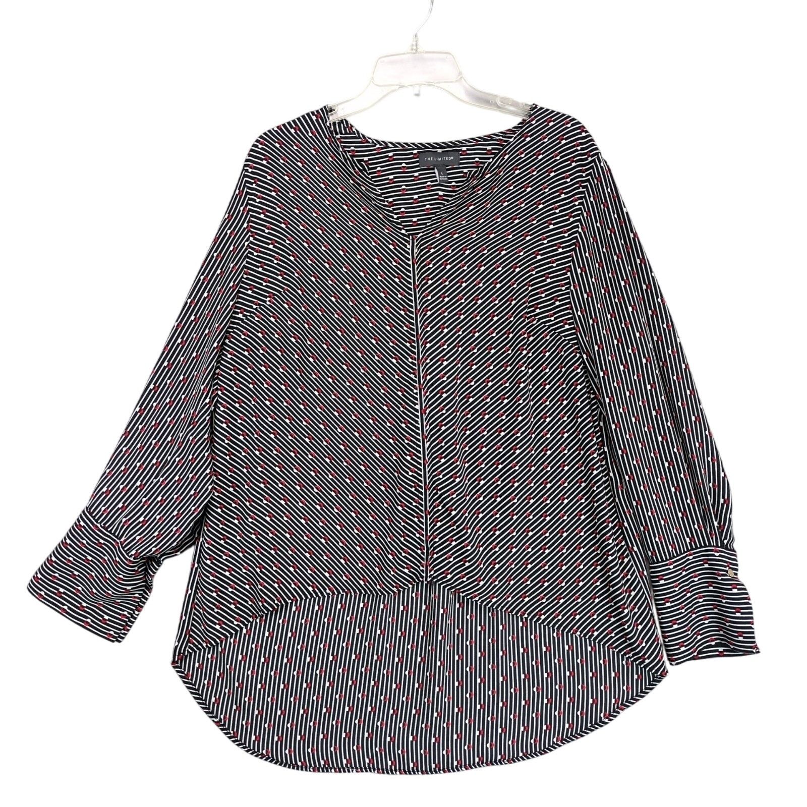 Other The Limited Women's L Geometric Stripes Oversized Blouse Size L / US 10 / IT 46 - 1 Thumbnail