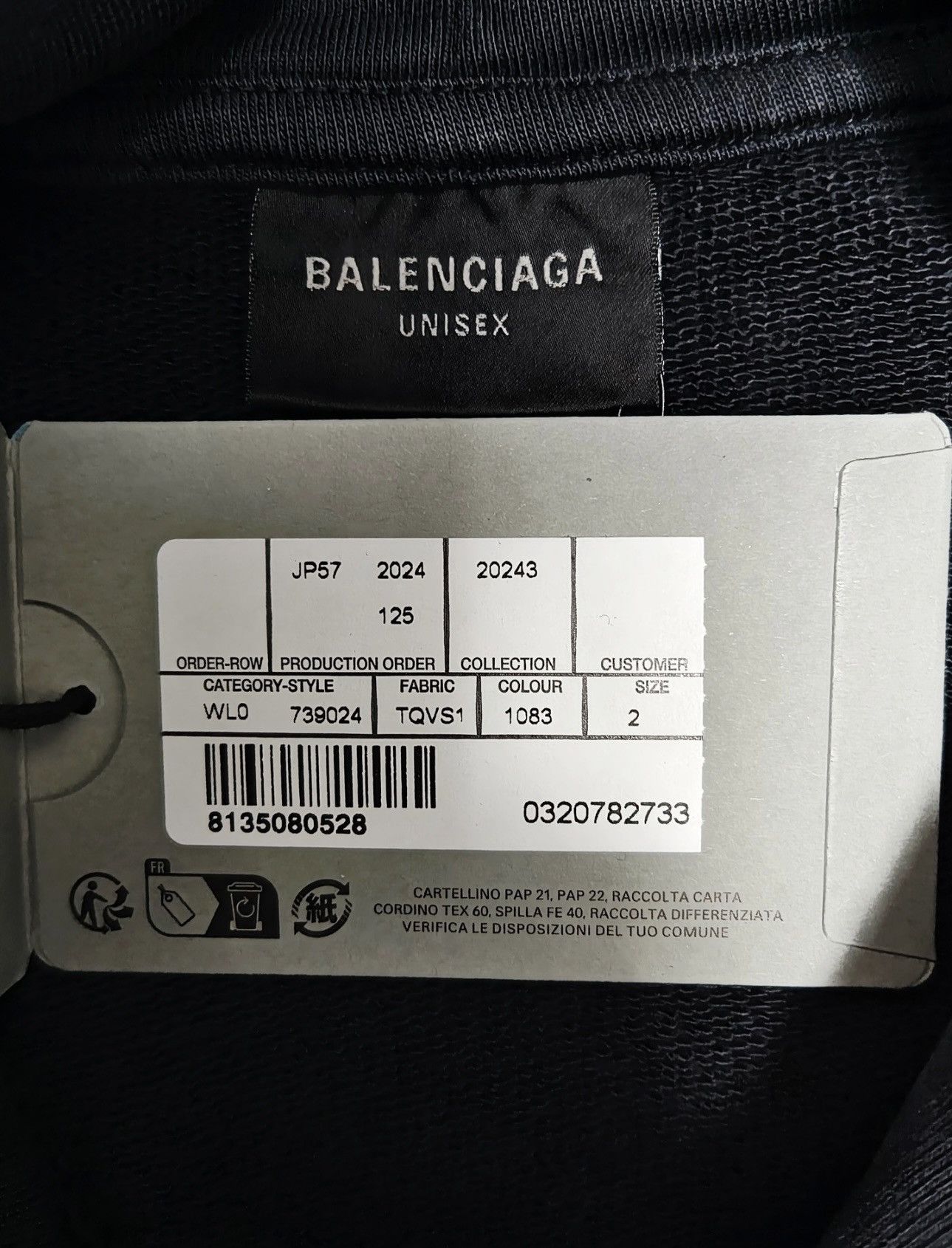Balenciaga Balenciaga FW24 Paris Liberty Hoodie Sz.2 Size US M / EU 48-50 / 2 - 6 Thumbnail