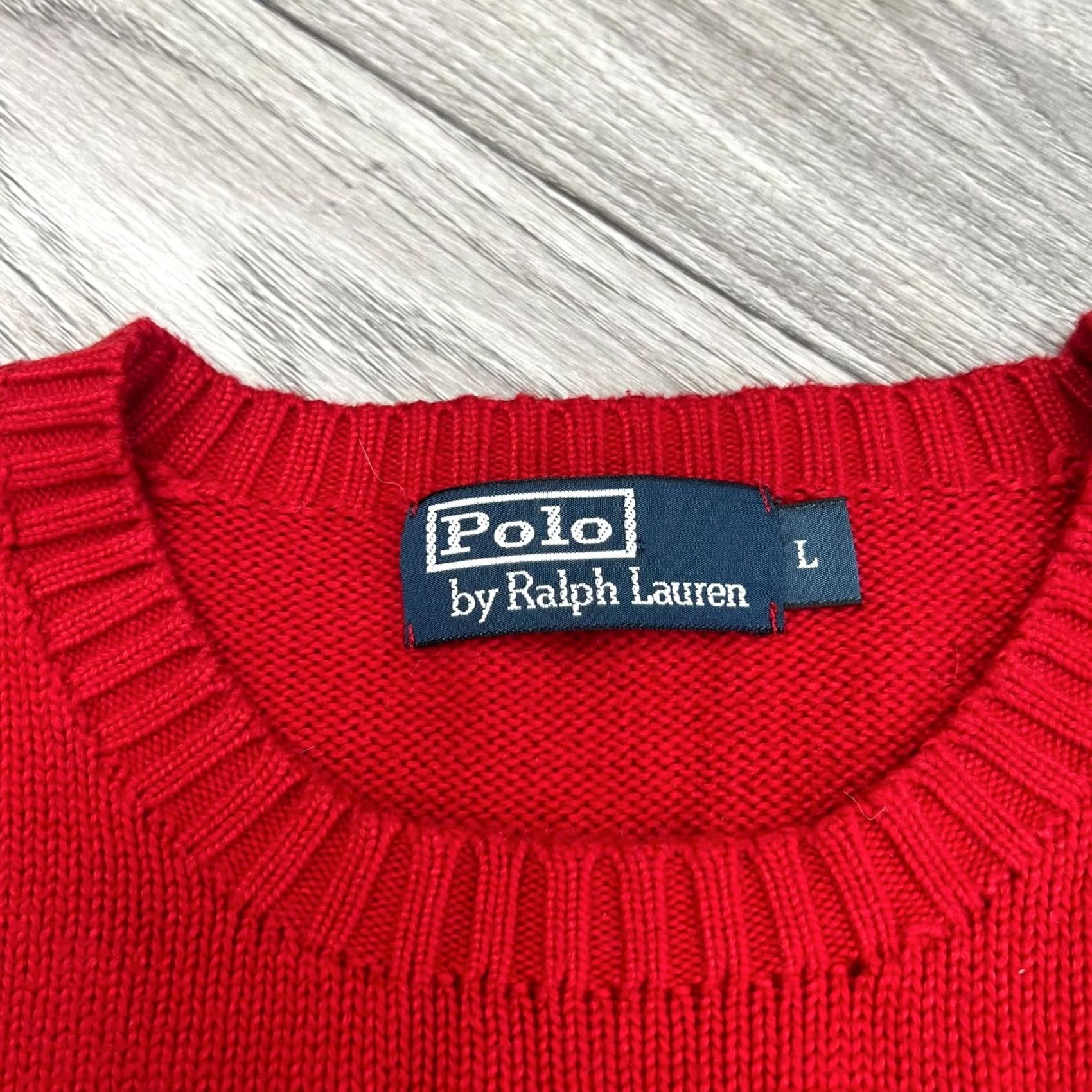 Polo Ralph Lauren Polo Ralph Lauren Sweater Mens L Red Vtg Knit Pullover Crew Neck Men Size Size US L / EU 52-54 / 3 - 3 Thumbnail
