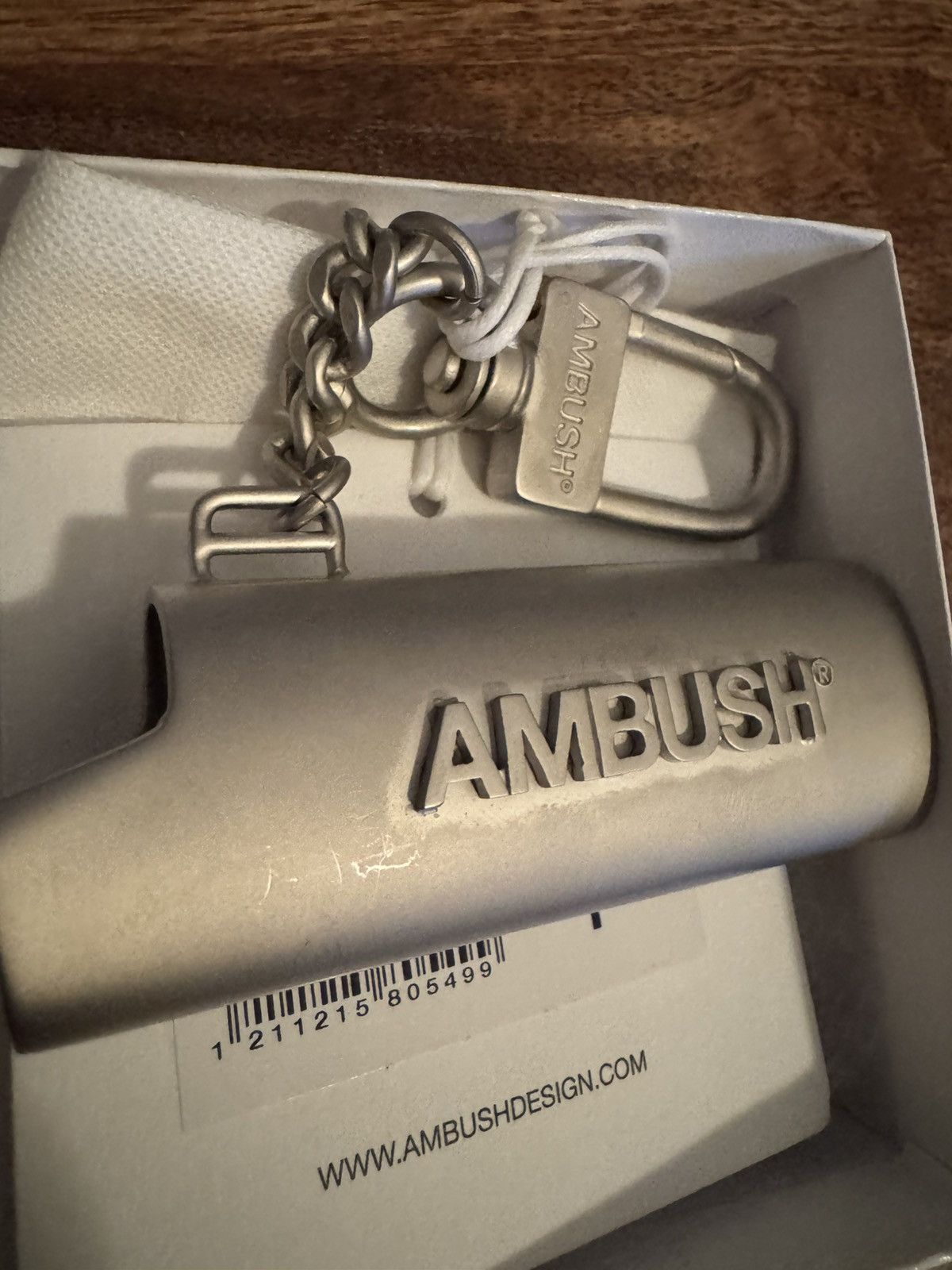 Ambush Design Ambush Logo Lighter Case Key Chain L Silver, 12112158, New Size ONE SIZE - 3 Thumbnail