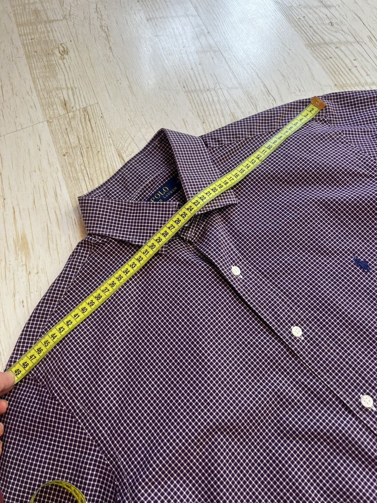 Polo Ralph Lauren Polo Ralph Lauren Purple Check Poplin Shirt 17 43 XL Cotton Size US XL / EU 56 / 4 - 10 Thumbnail