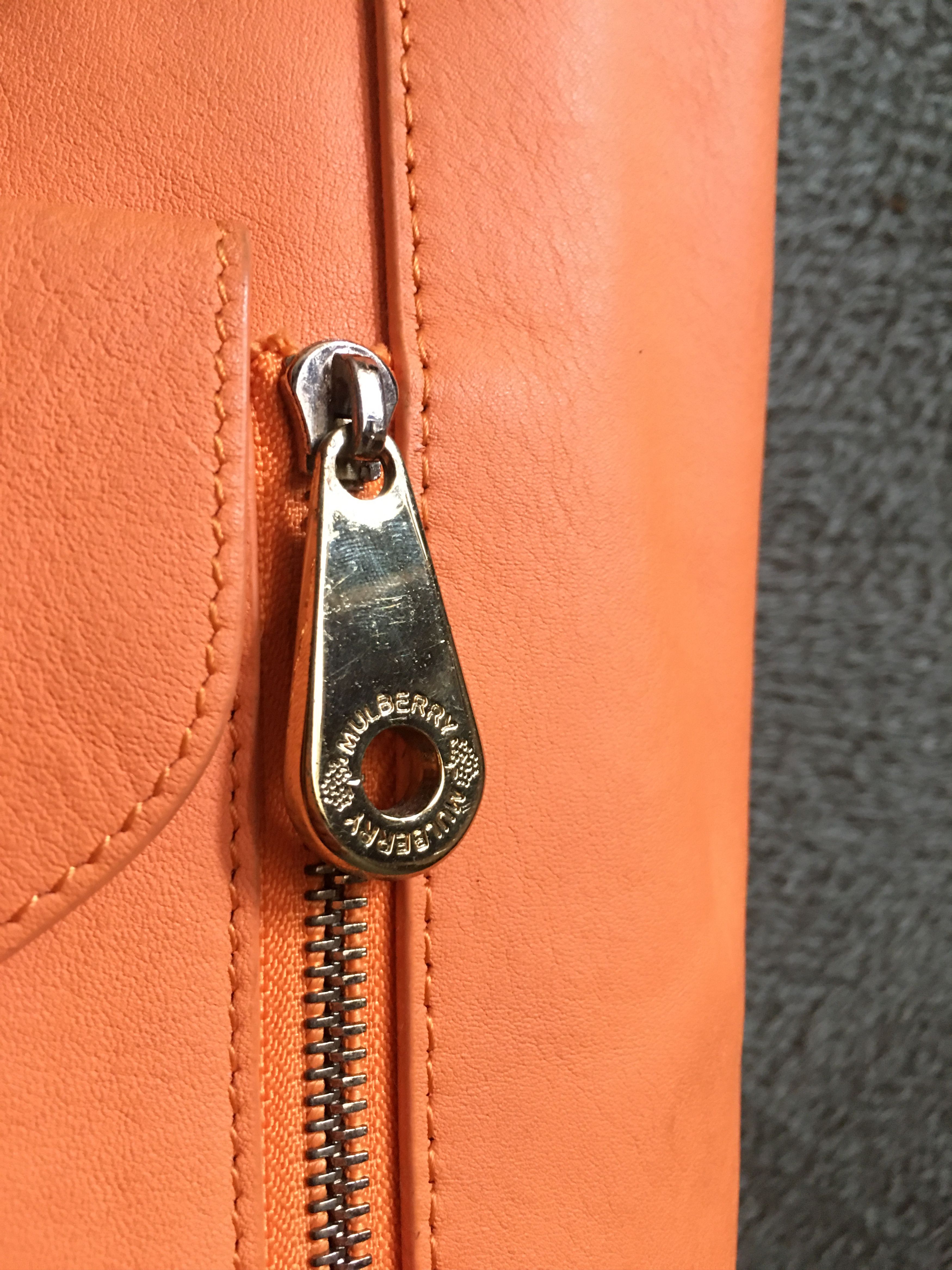 Mulberry Mulberry Willow Leather Tote Bag Orange Handbag Size ONE SIZE - 7 Thumbnail