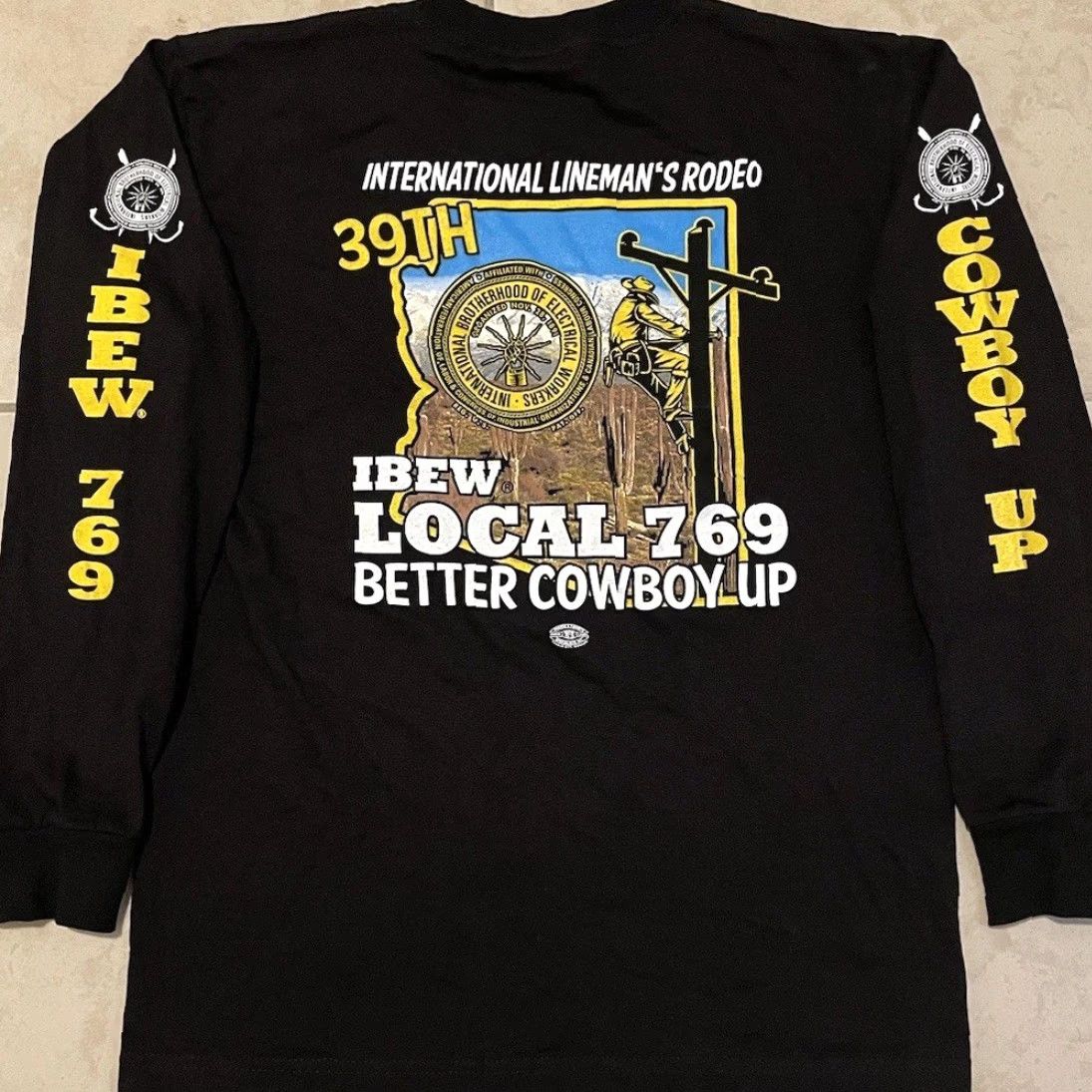 Vintage Vtg Electrical Worker Linemans Rodeo Shirt M Cowboy Arizona Biker Grunge 90s Y2K Size US XL / EU 56 / 4 - 2 Thumbnail