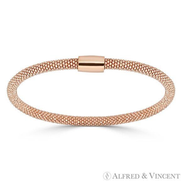 Other 4mm Popcorn Magnetic-Clasp Bangle in .925 Sterling Silver Size ONE SIZE - 1 Preview