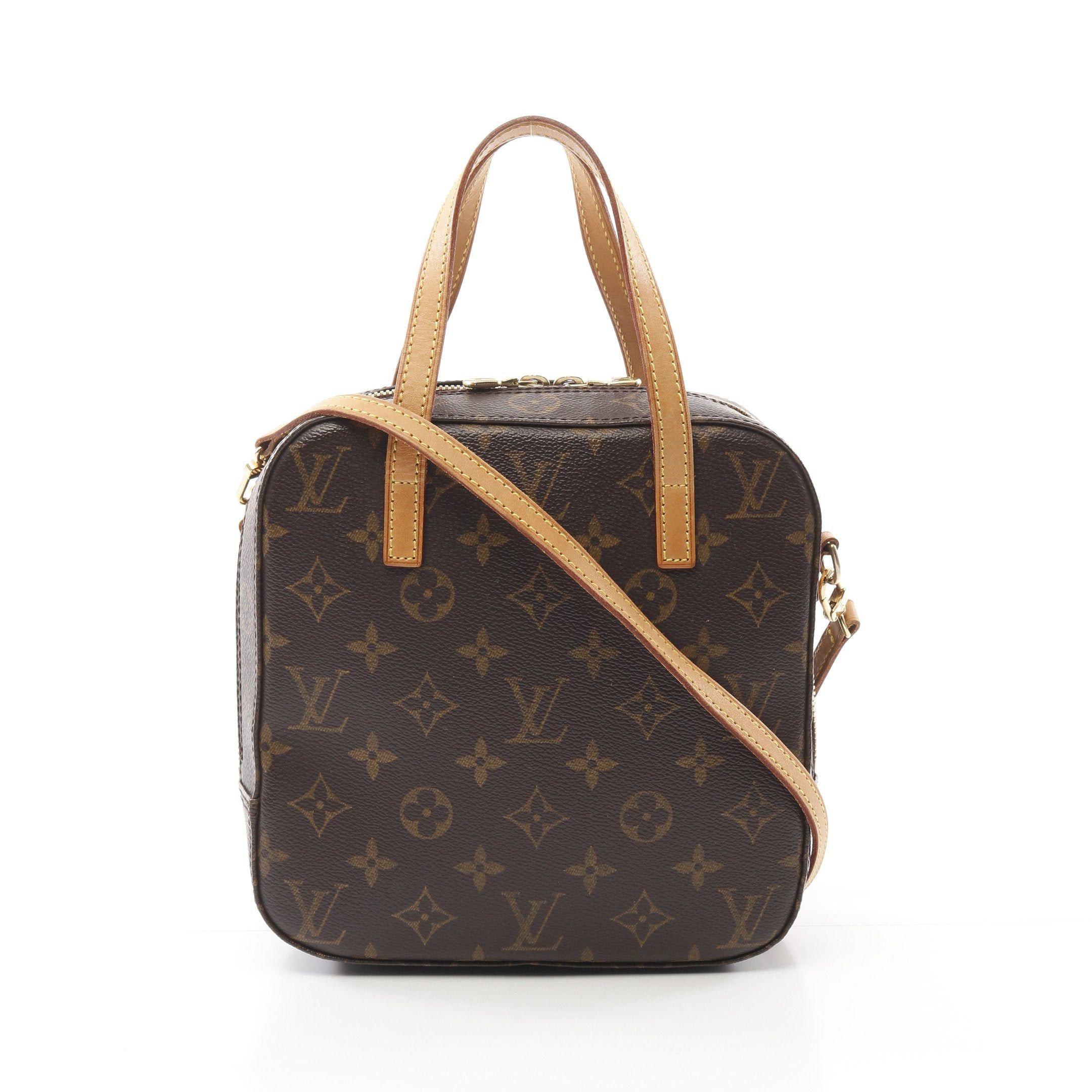 Louis Vuitton Spontini Monogram Handbag Leather Brown