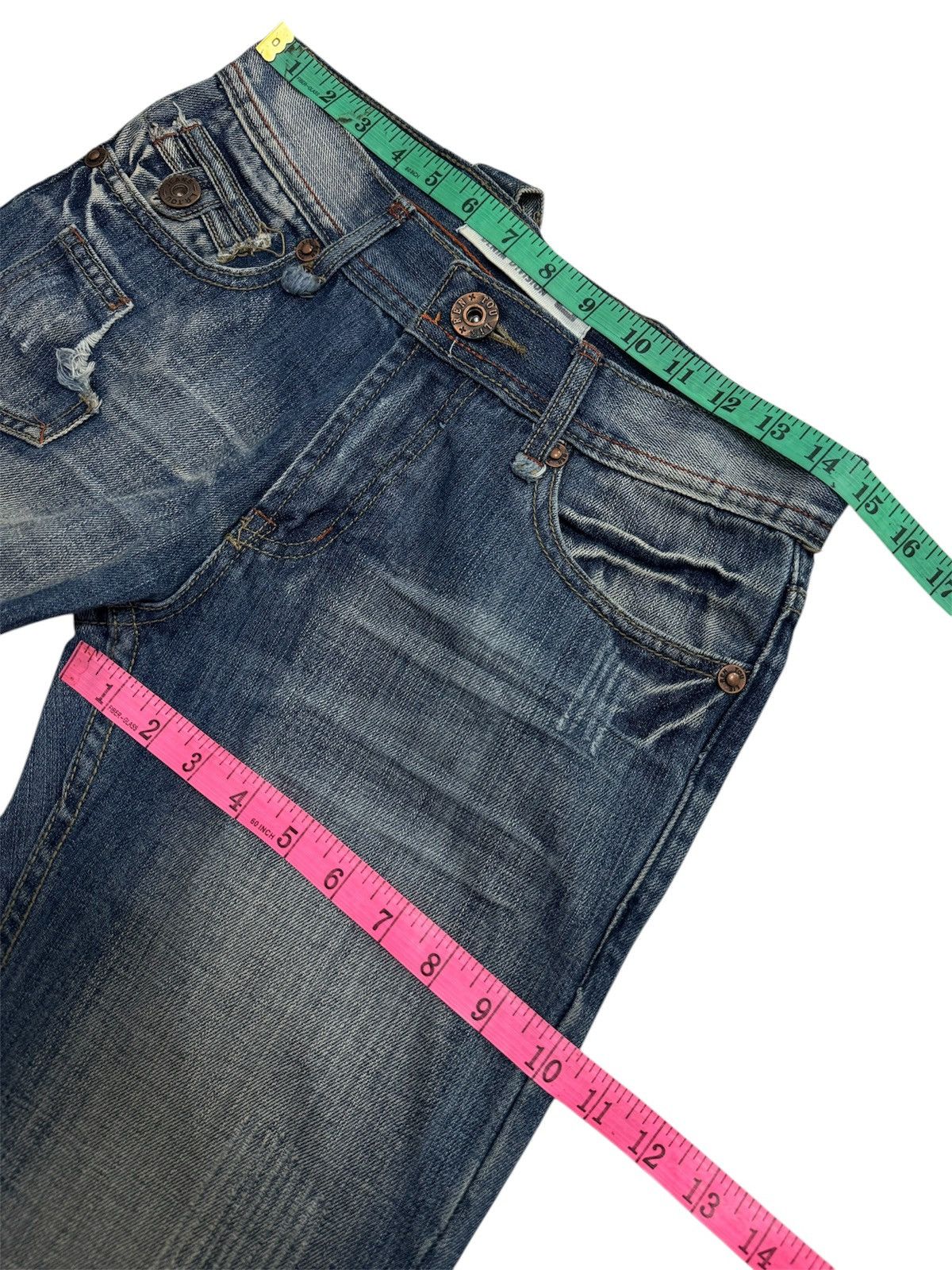 Japanese Brand JAPANESE STYLE LIE REN TOU VERY RARE DESIGN DISTRESSED DENIM Size US 28 / EU 44 - 21 Thumbnail