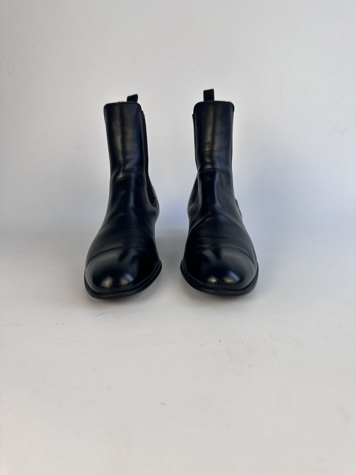 Santoni Santoni Italy Black Leather Chelsea Boots 38.5 Ankle Boots Size US 8 / IT 38 - 3 Thumbnail