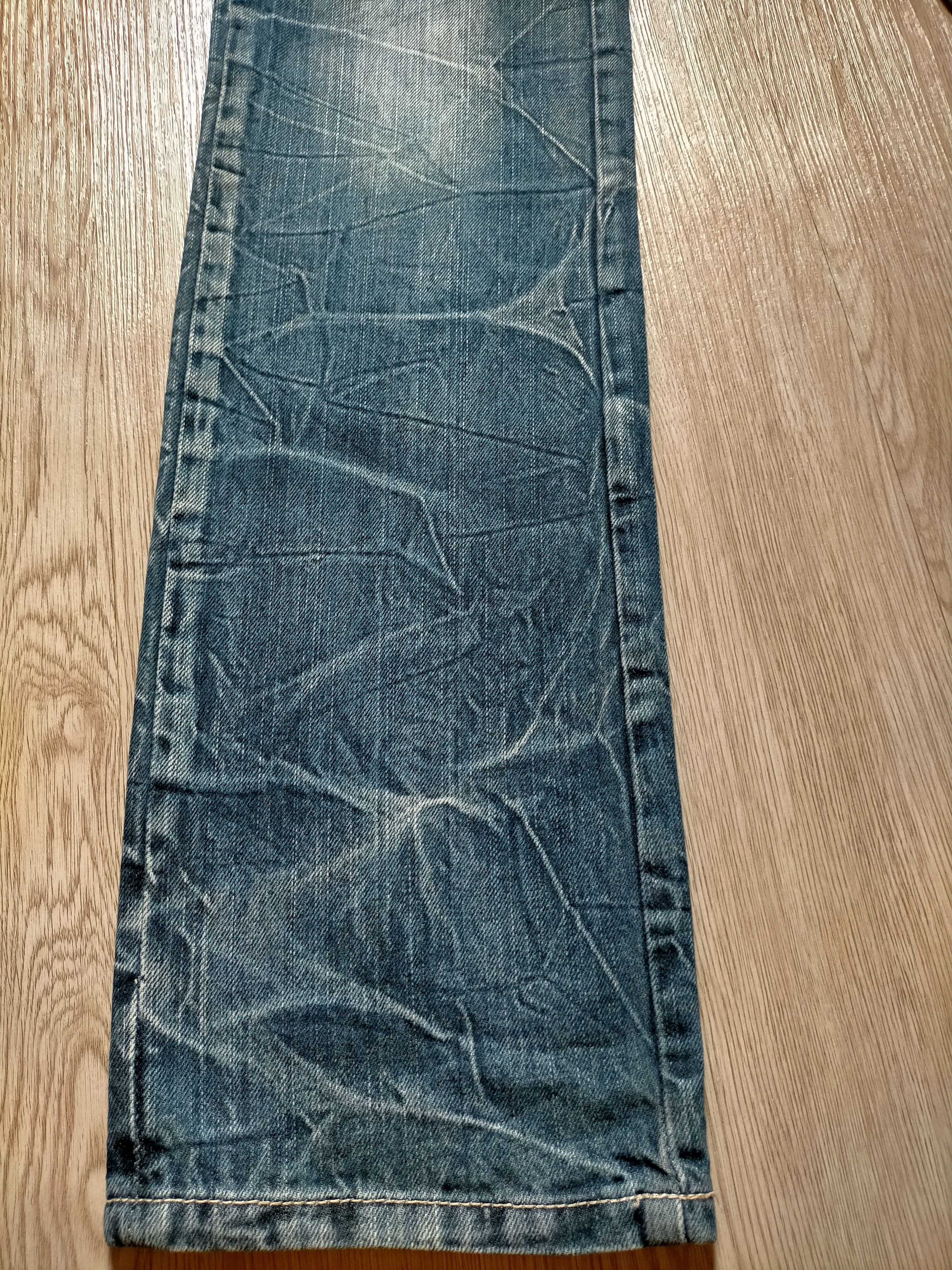 If Six Was Nine × Japanese Brand Blow By Blue Double Waist Wash Punk Skulls Jeans Pants Size US 30 / EU 46 - 9 Thumbnail