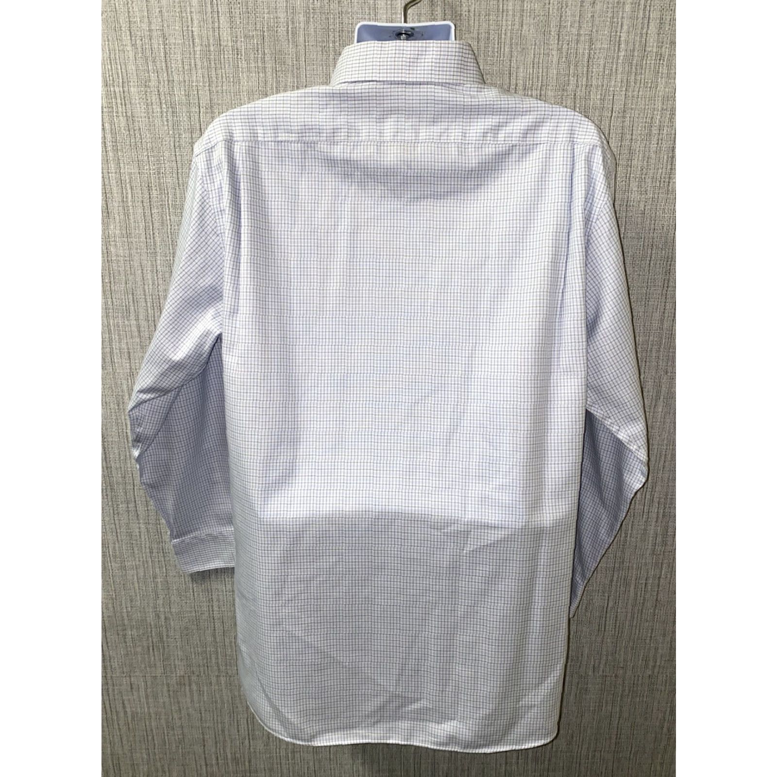 Hart Schaffner Marx Hart Schaffner Marx Dress Shirt Mens White/Blue Pima Cotton Long Sleeve Size 17 Size 46R - 5 Thumbnail