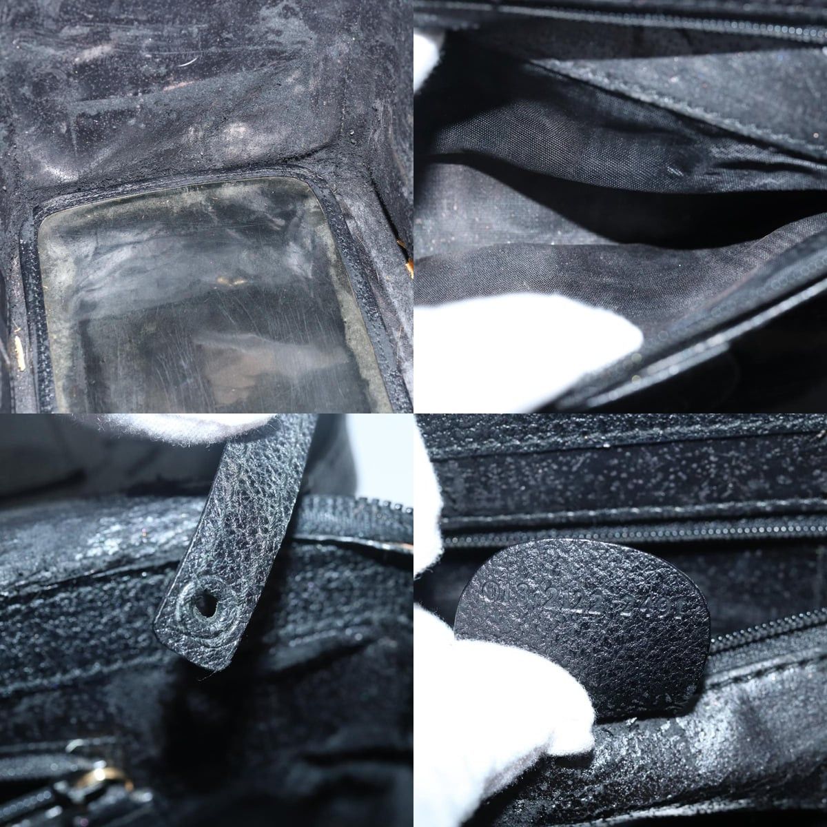 Gucci GUCCI Bamboo Vanity Hand Bag Leather Black 013 2122 013 2122 Size ONE SIZE - 12 Thumbnail